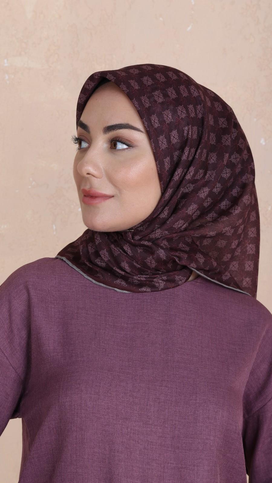 Locella Soft Pamuk Eşarp Koyu Mürdüm-9