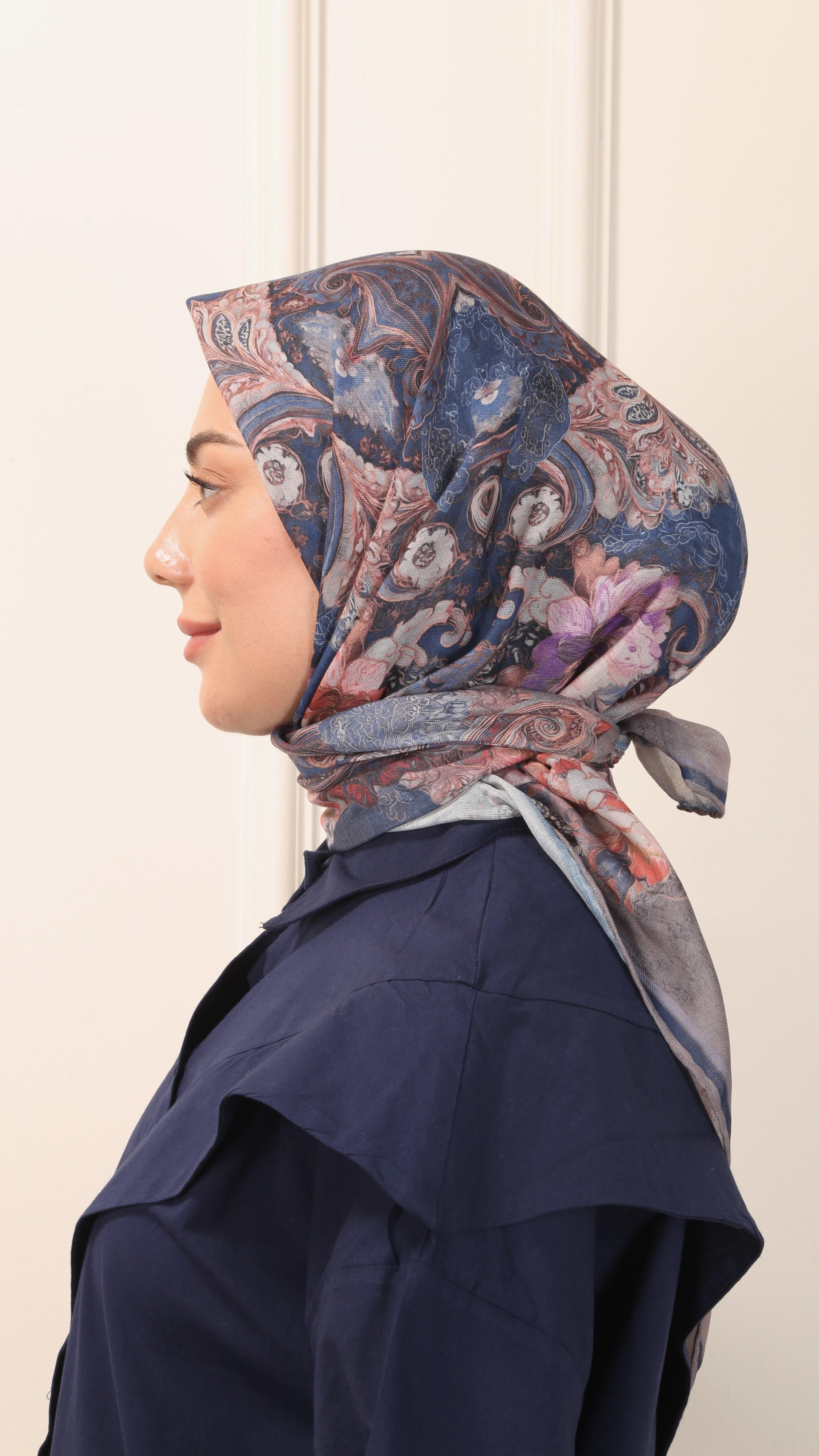 Locella Soft Pamuk Eşarp Lacivert-4