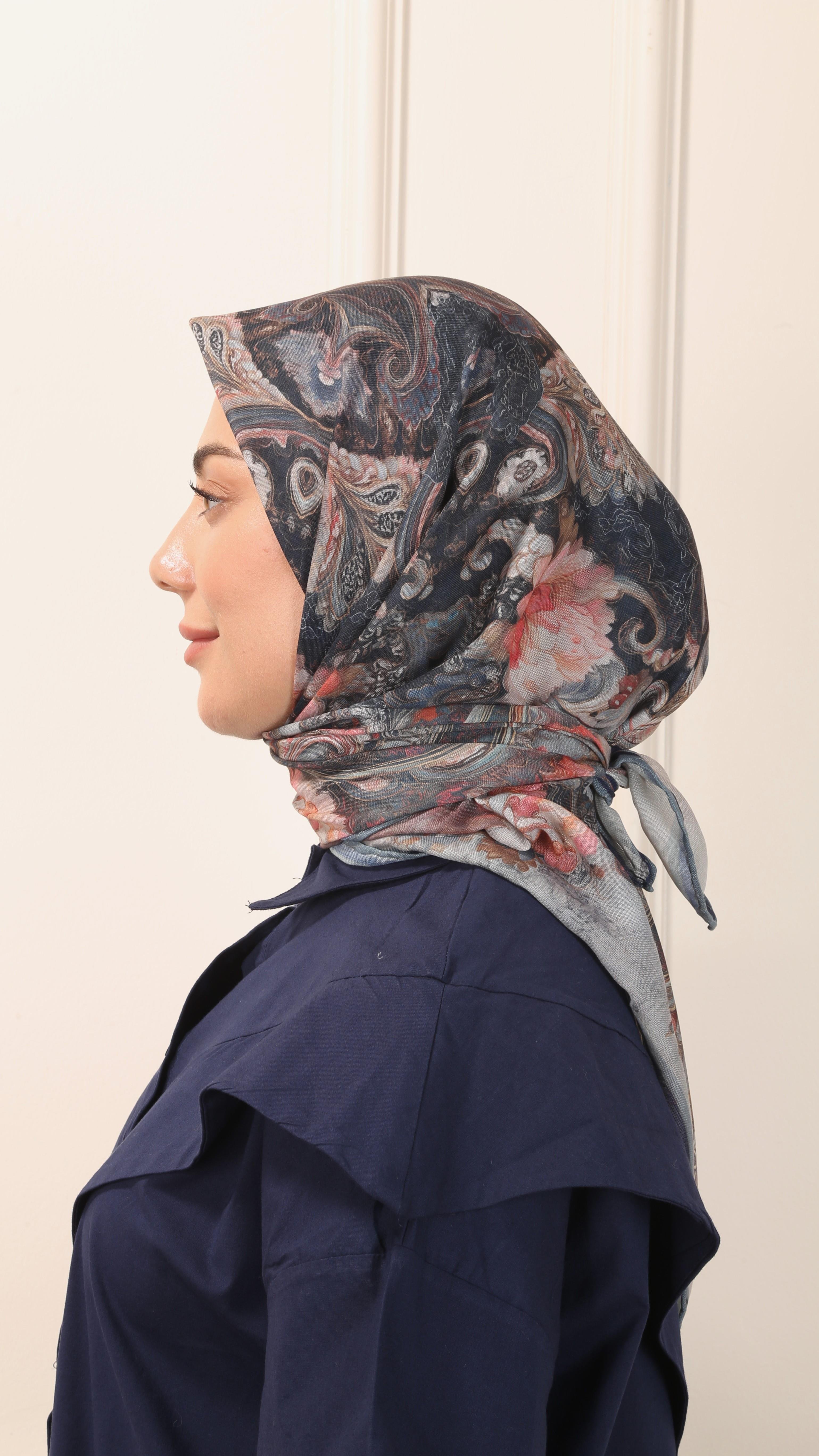 Locella Soft Pamuk Eşarp Koyu Mavi-3