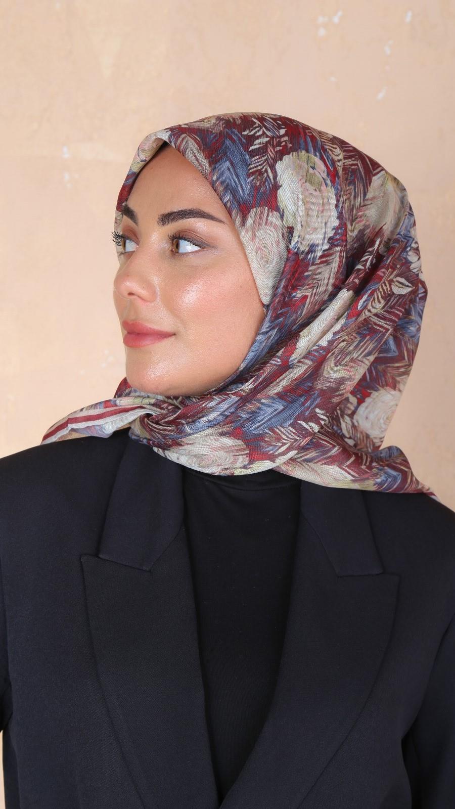 Locella Soft Pamuk Eşarp Bordo-8