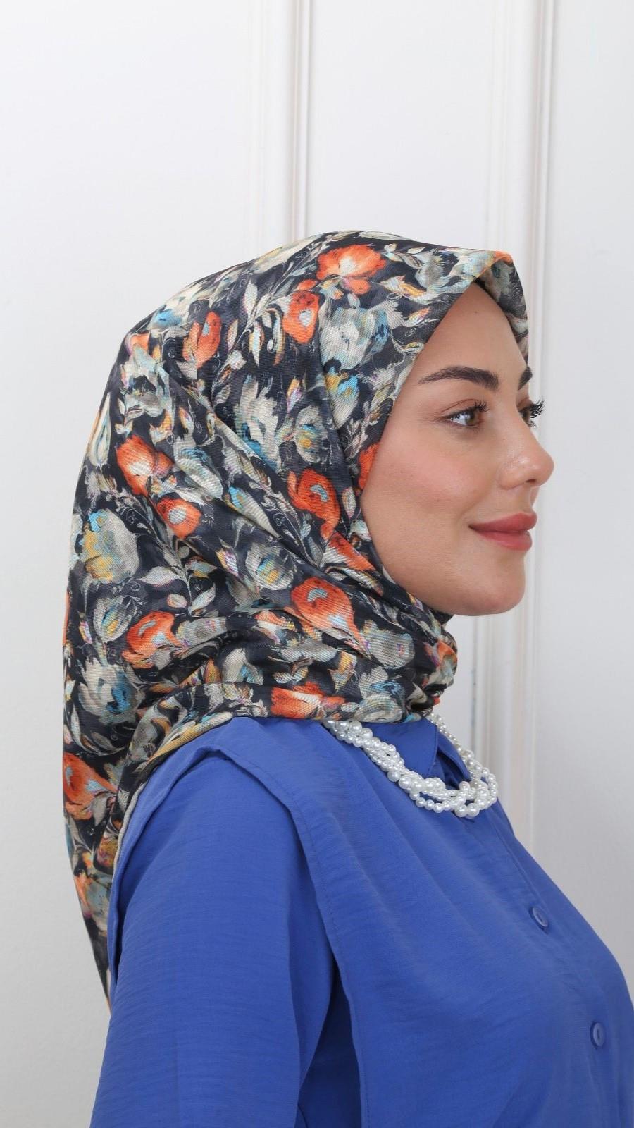 Locella Soft Pamuk Eşarp Siyah-8