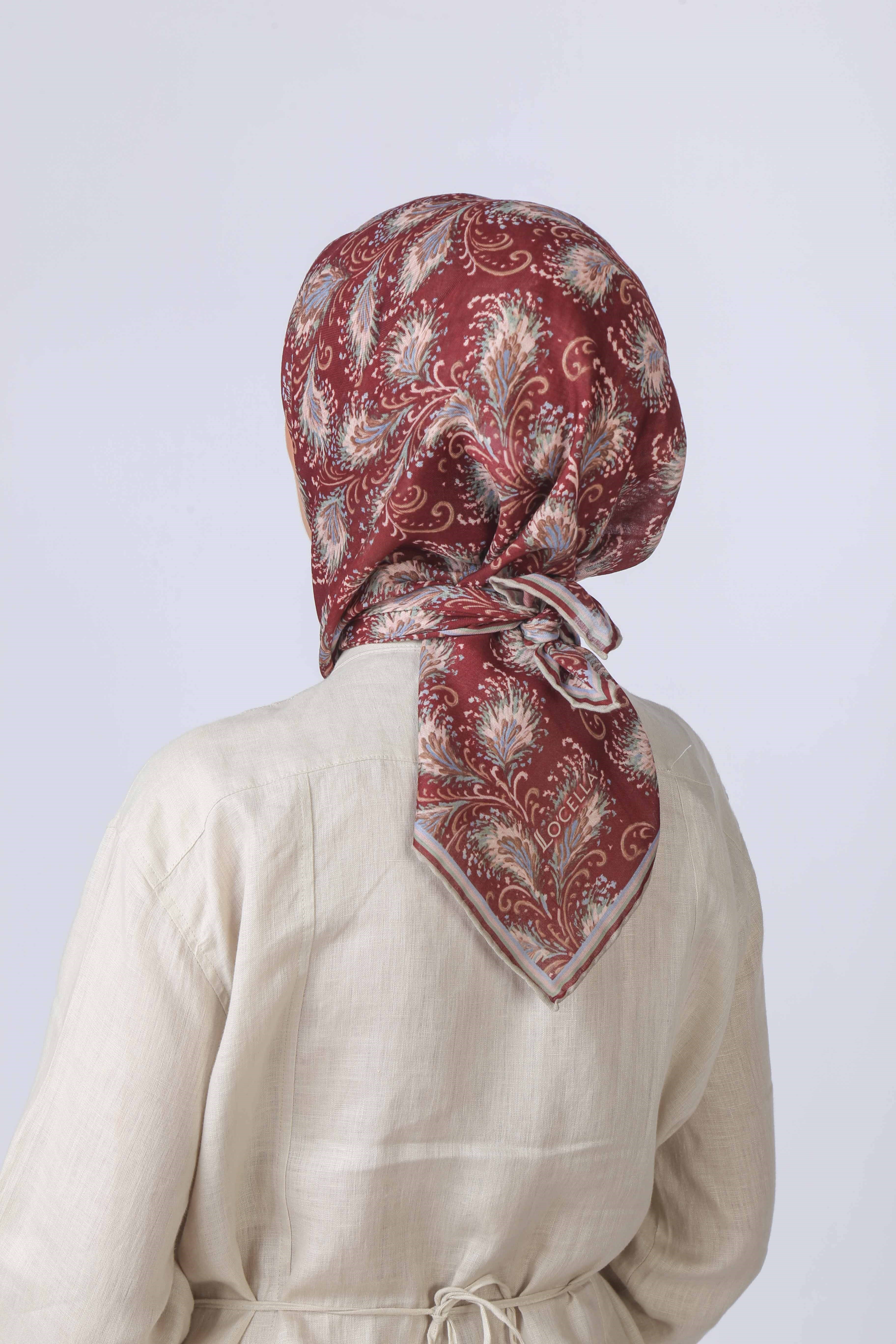 Locella Soft Pamuk Eşarp Bordo