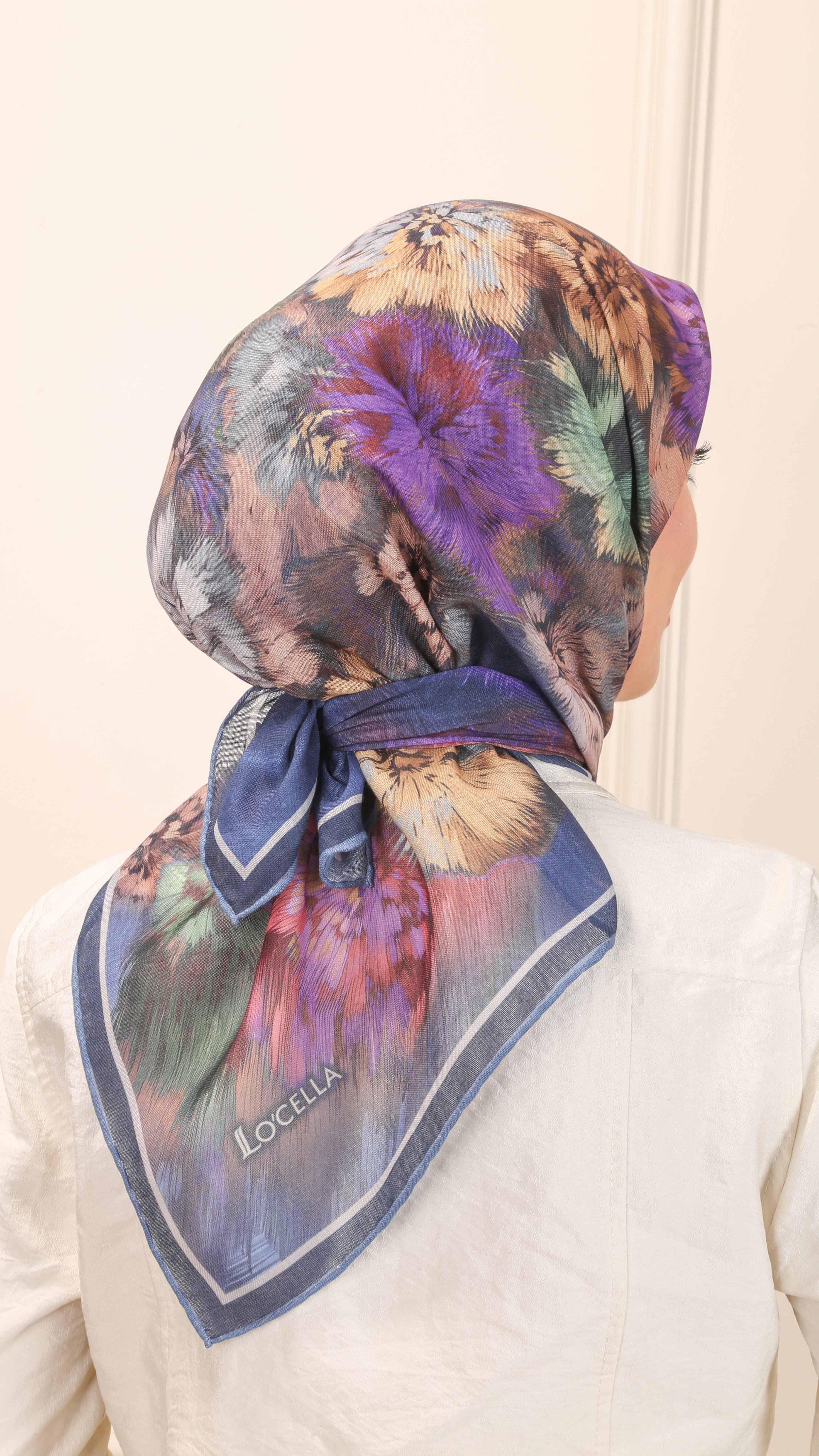 Locella Soft Pamuk Eşarp Lacivert-7