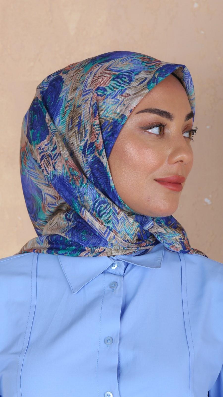 Locella Soft Pamuk Eşarp Lacivert-6