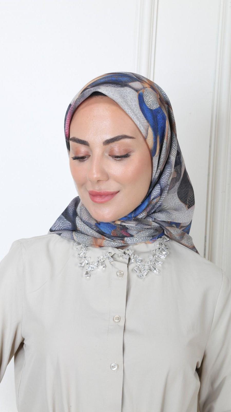 Locella Soft Pamuk Eşarp Koyu Mavi-7
