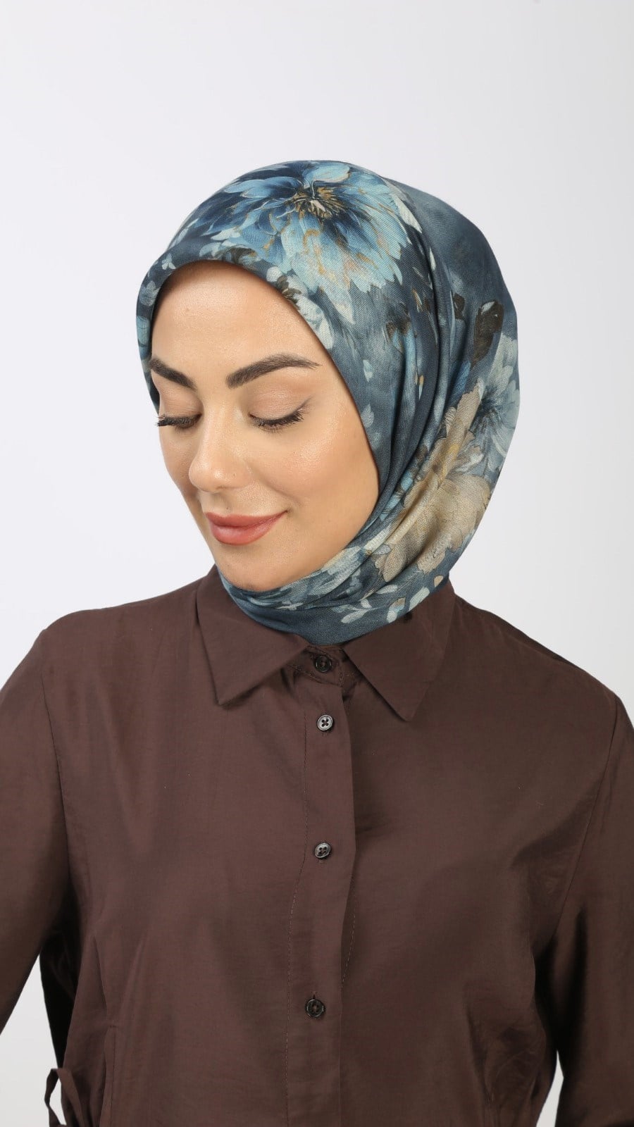 Locella Soft Pamuk Eşarp Petrol Mavi