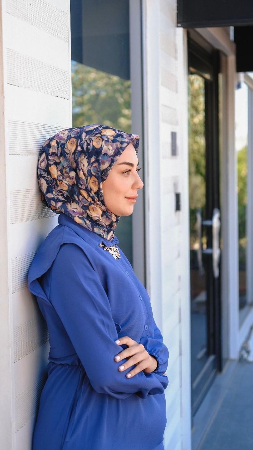 Locella Soft Pamuk Eşarp Lacivert-11