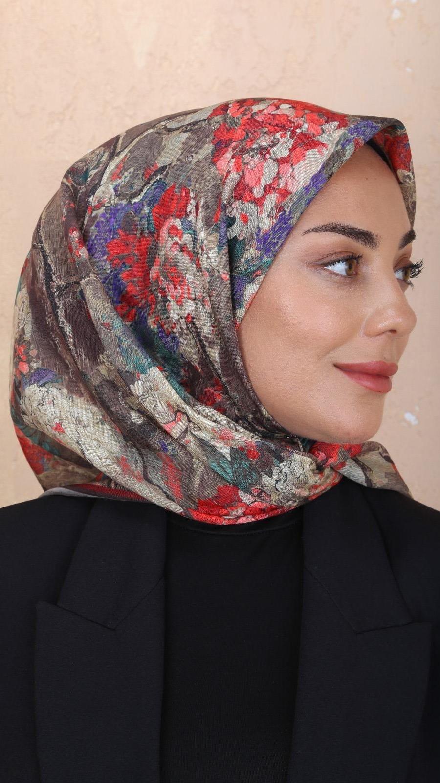 Locella Soft Pamuk Eşarp Kahve-13