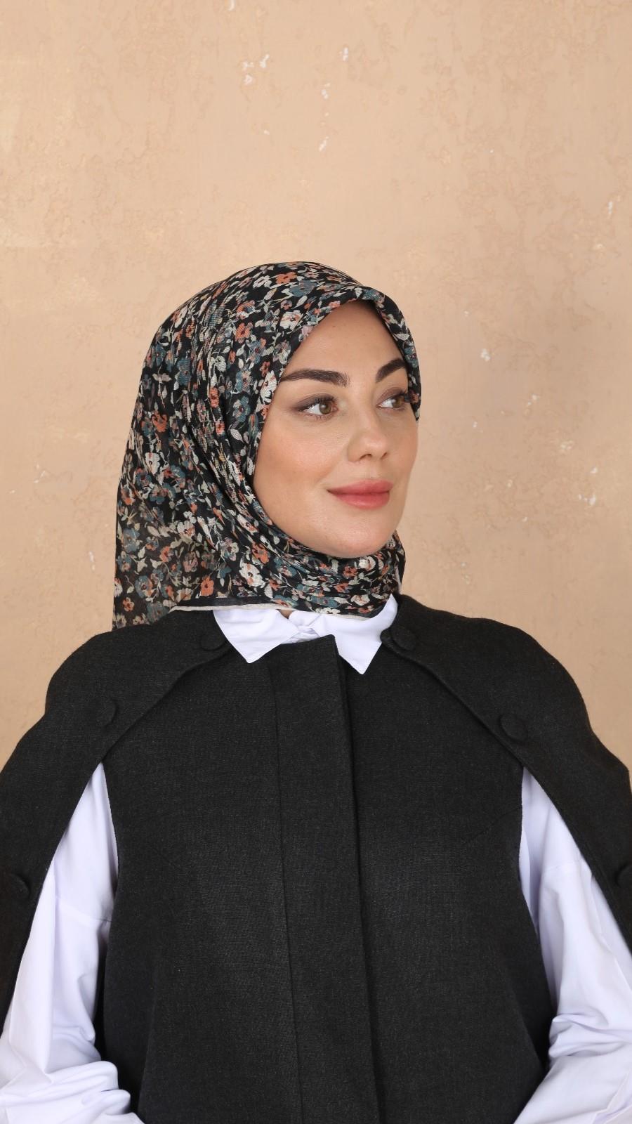 Locella Soft Pamuk Eşarp Siyah-34