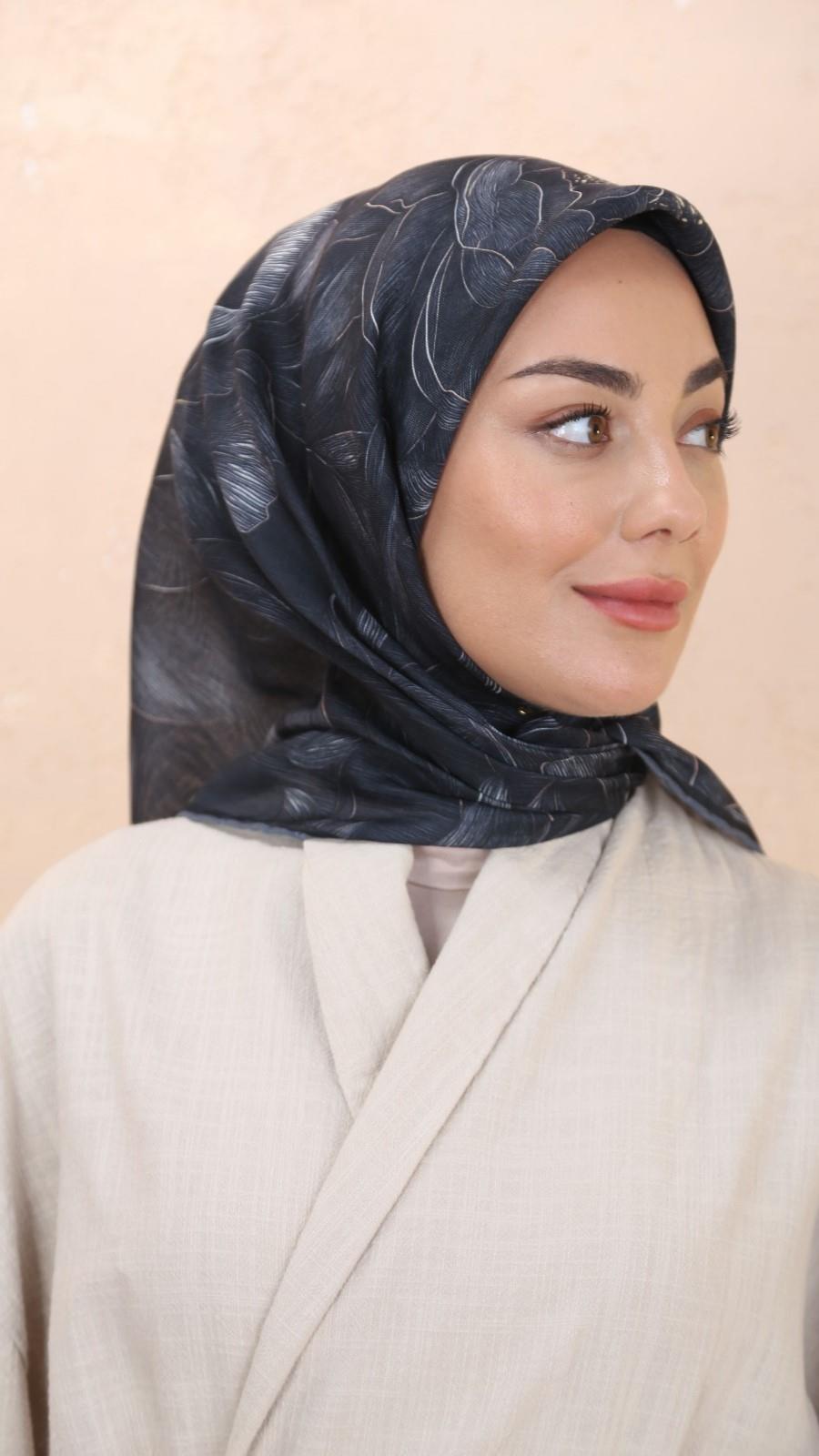 Locella Soft Pamuk Eşarp Siyah-1