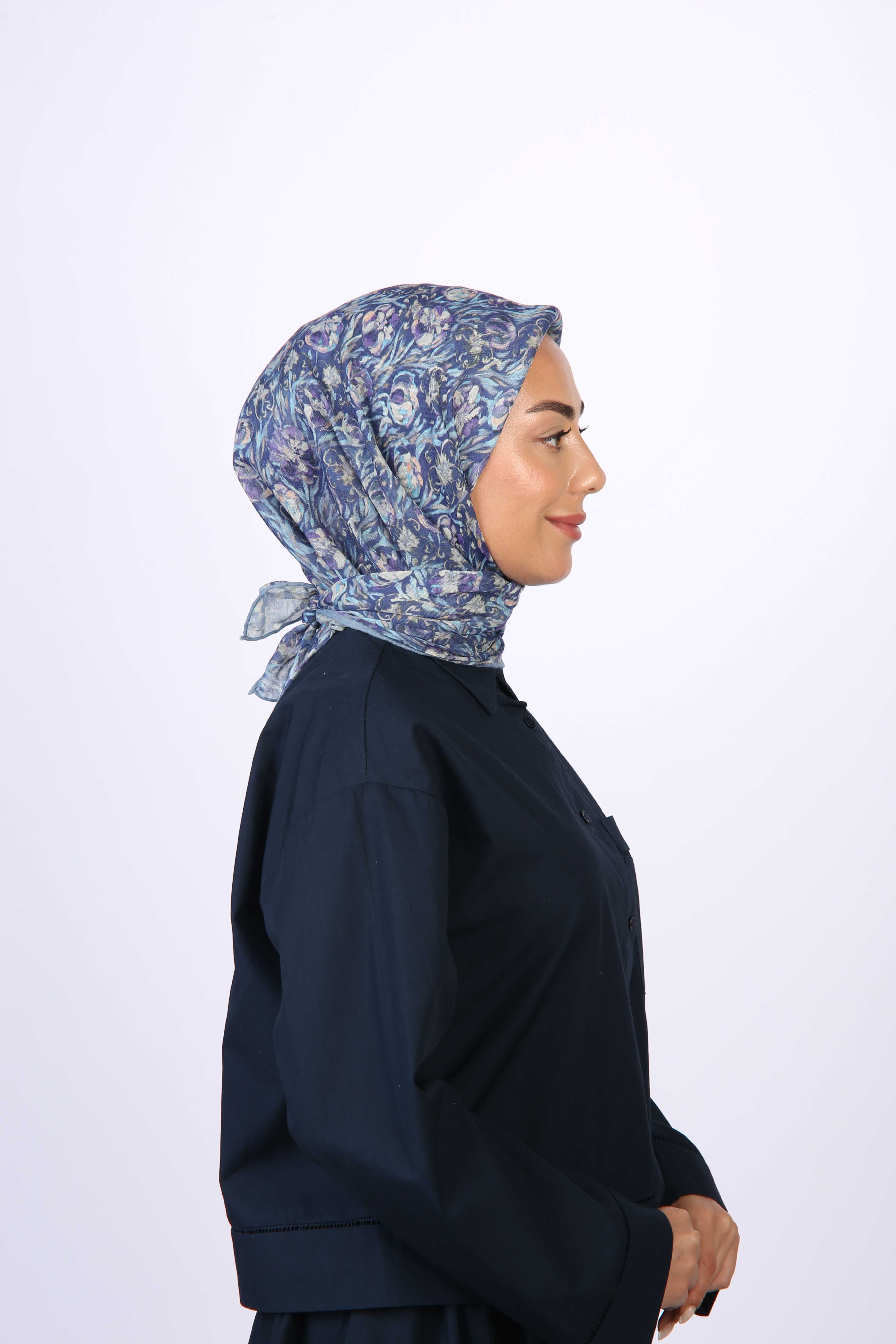 Locella Soft Pamuk Eşarp Mavi