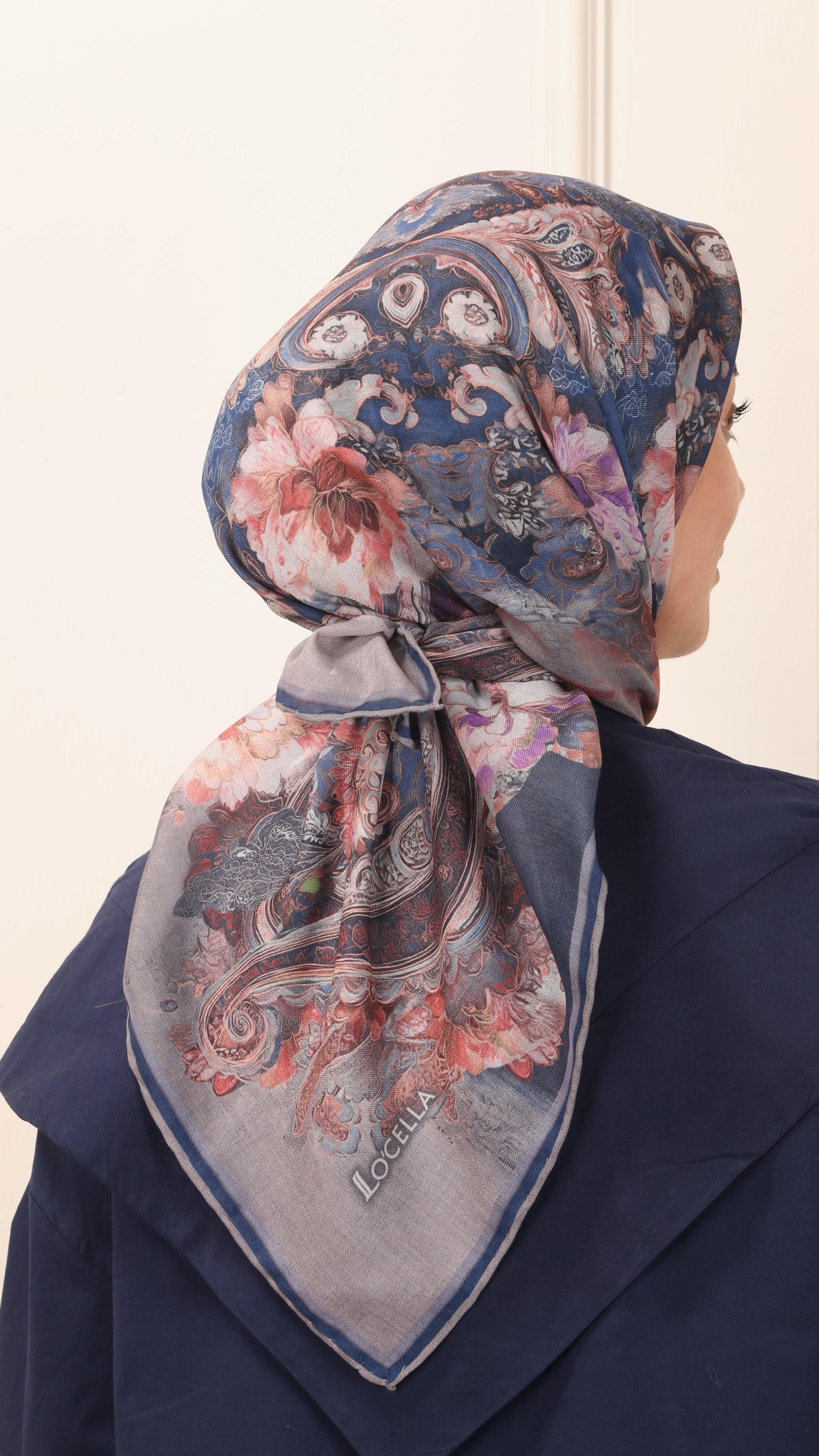 Locella Soft Pamuk Eşarp Lacivert-4