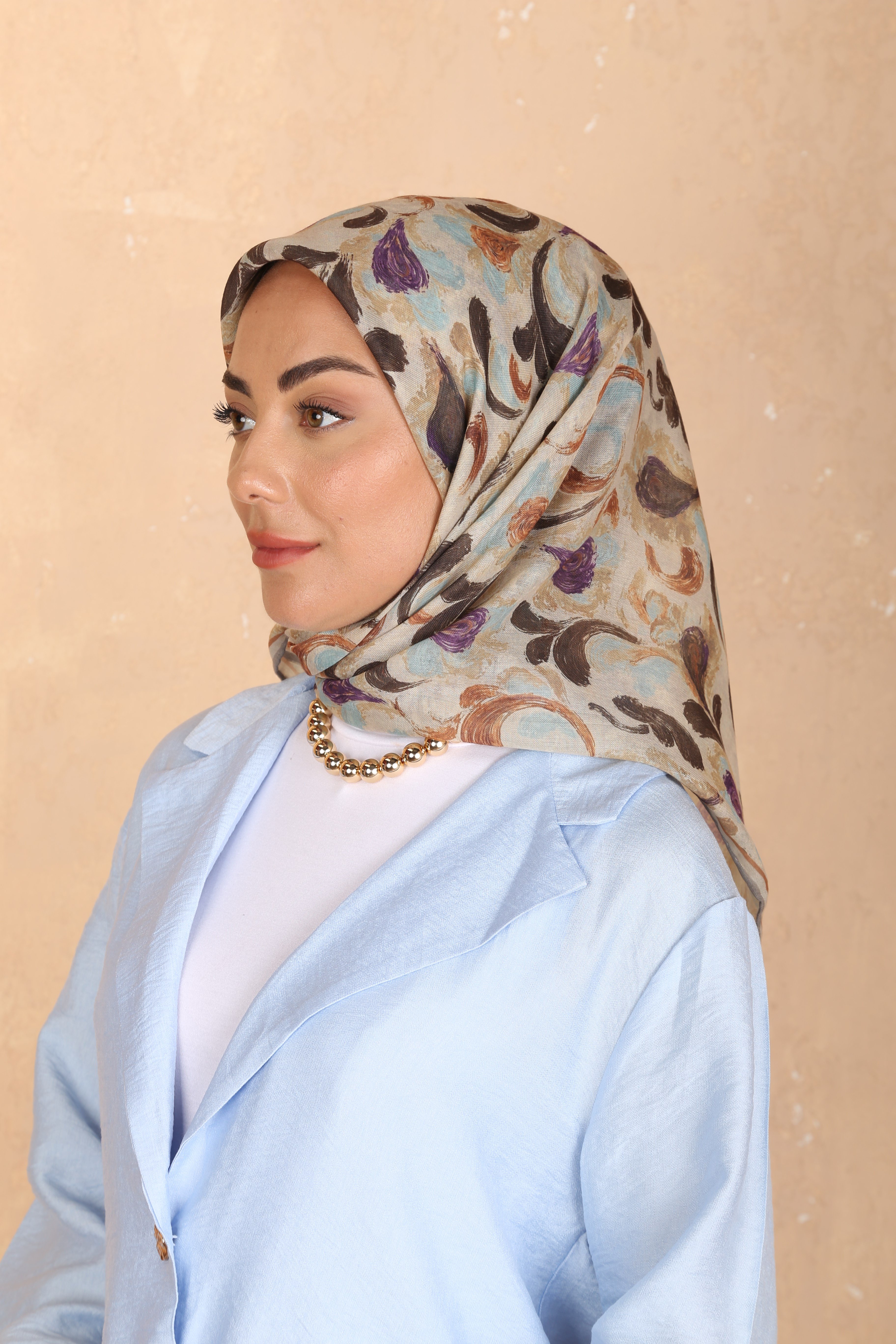 Locella Soft Pamuk Eşarp Krem