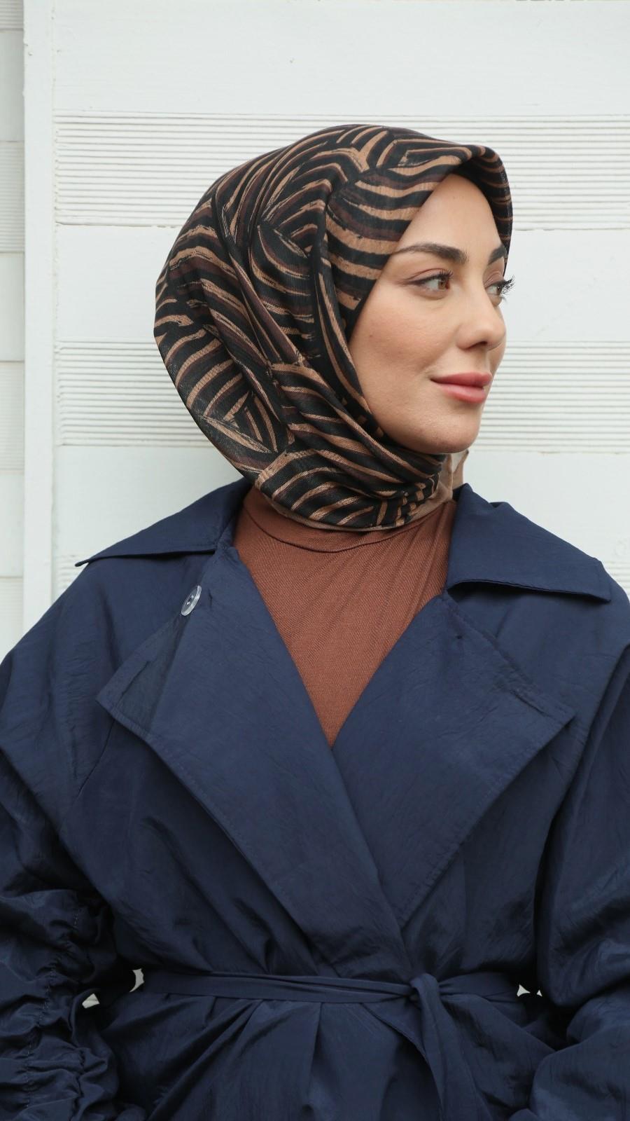 Locella Soft Pamuk Eşarp Karamel-6