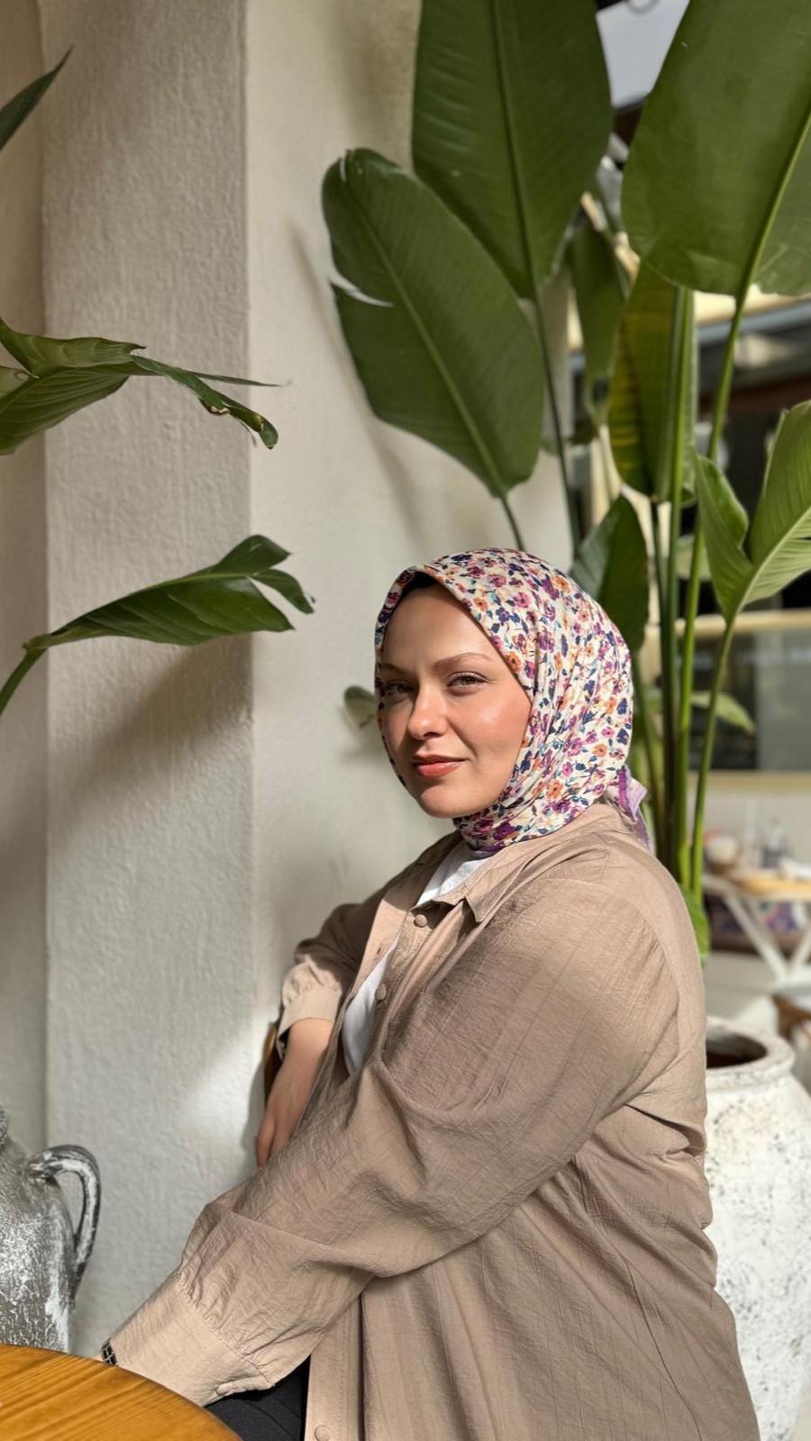 Locella Soft Pamuk Eşarp Mor-2