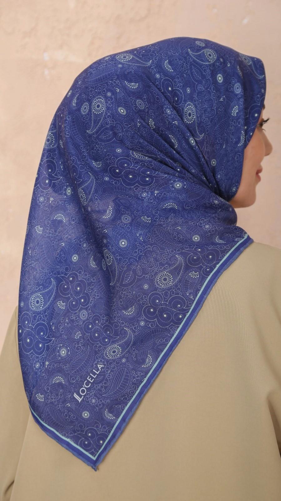 Locella Soft Pamuk Eşarp Mavi-13