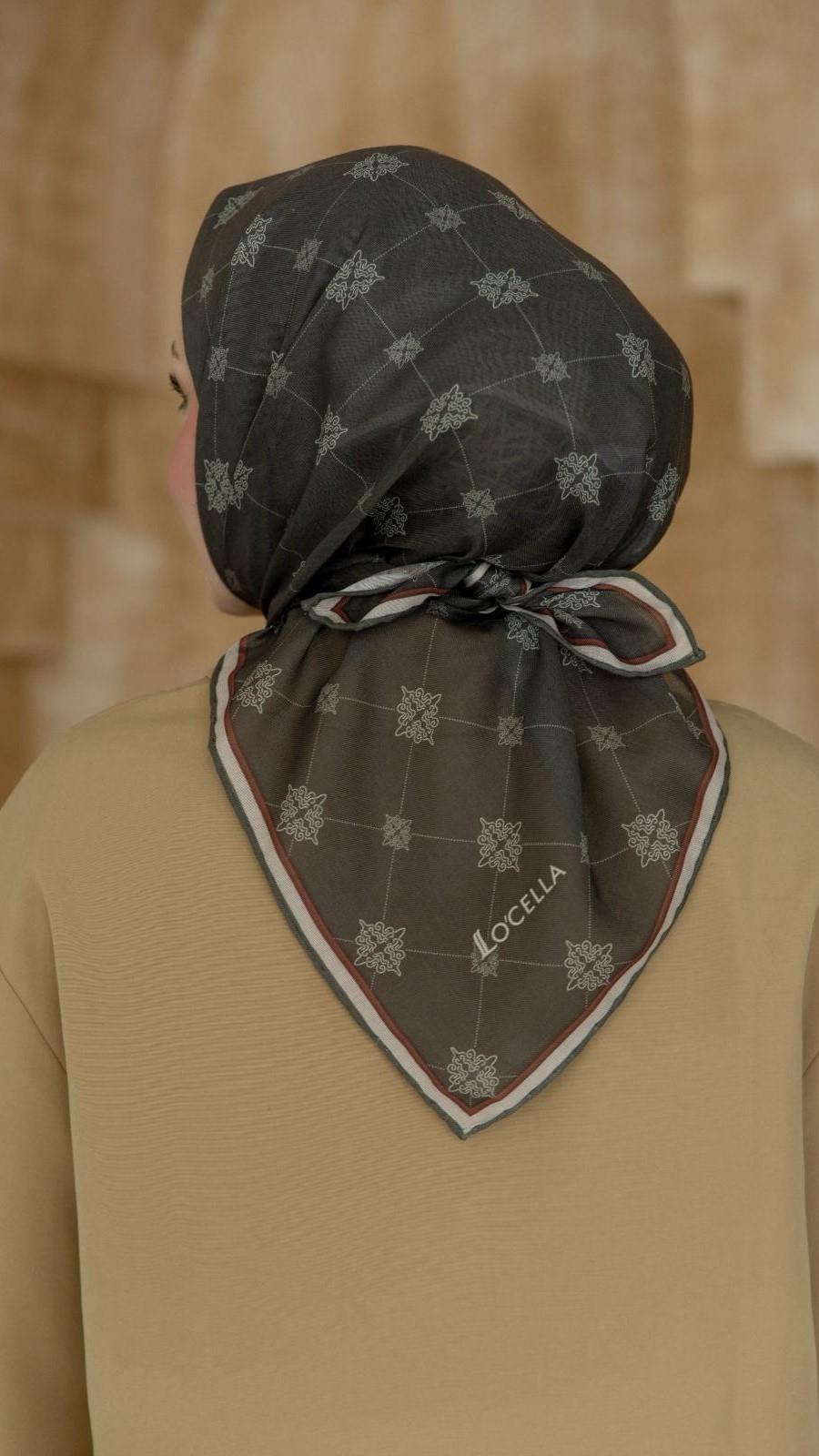 Locella Soft Pamuk Eşarp Haki Yeşil-13