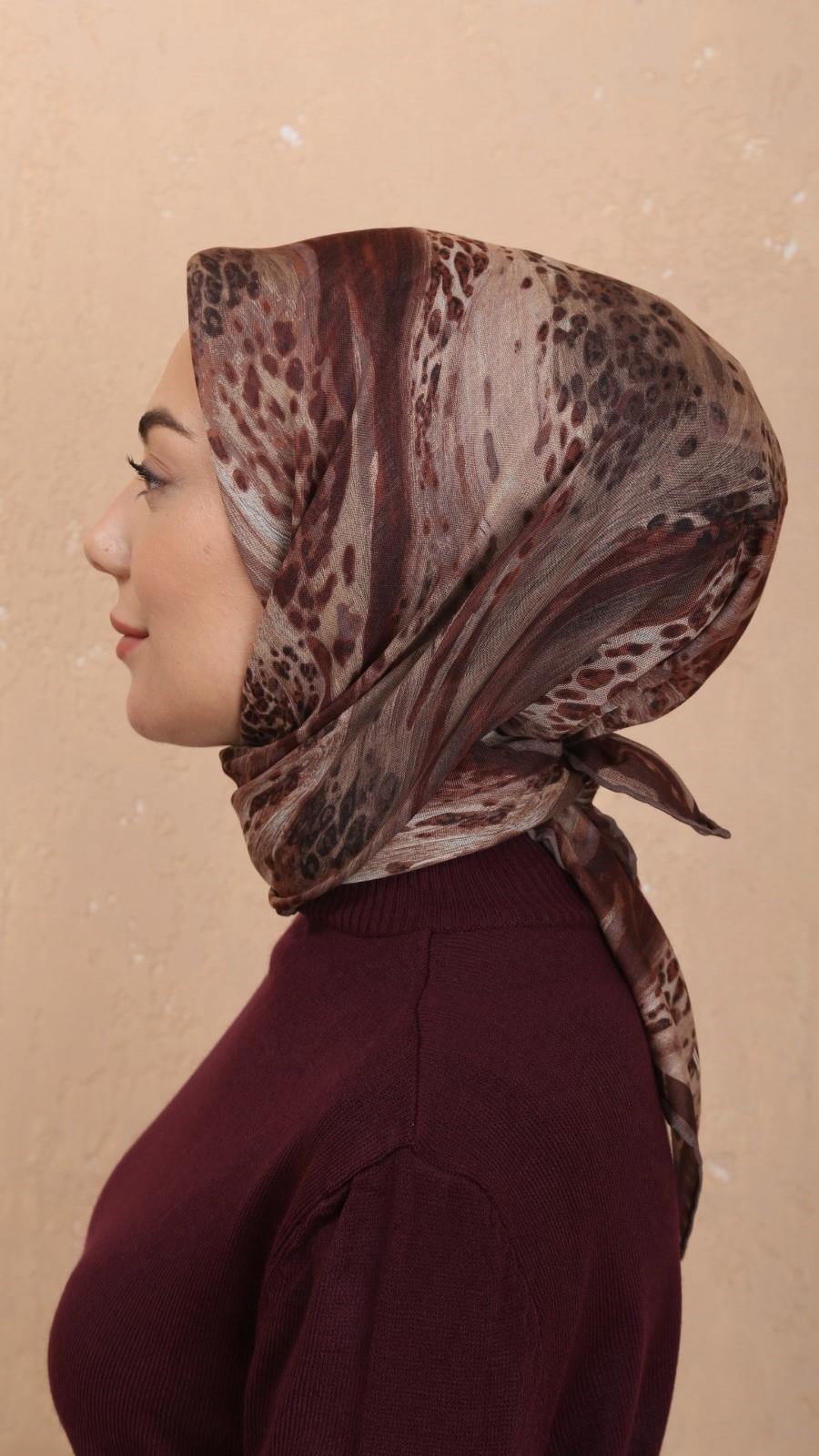Locella Soft Pamuk Eşarp Kızıl Kahve
