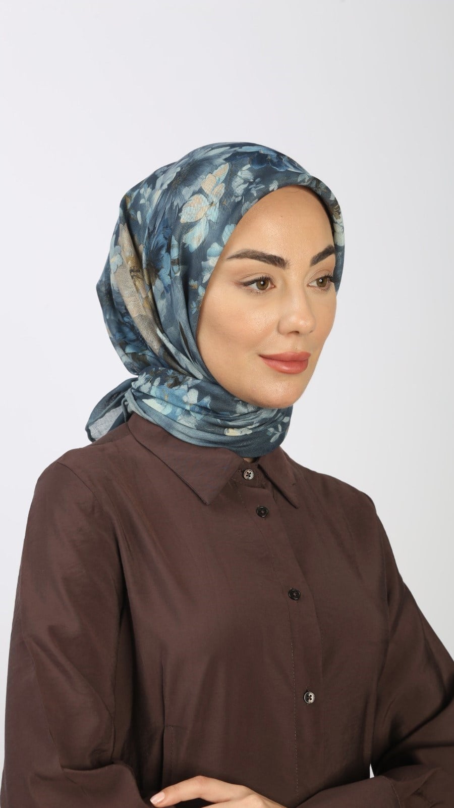 Locella Soft Pamuk Eşarp Petrol Mavi
