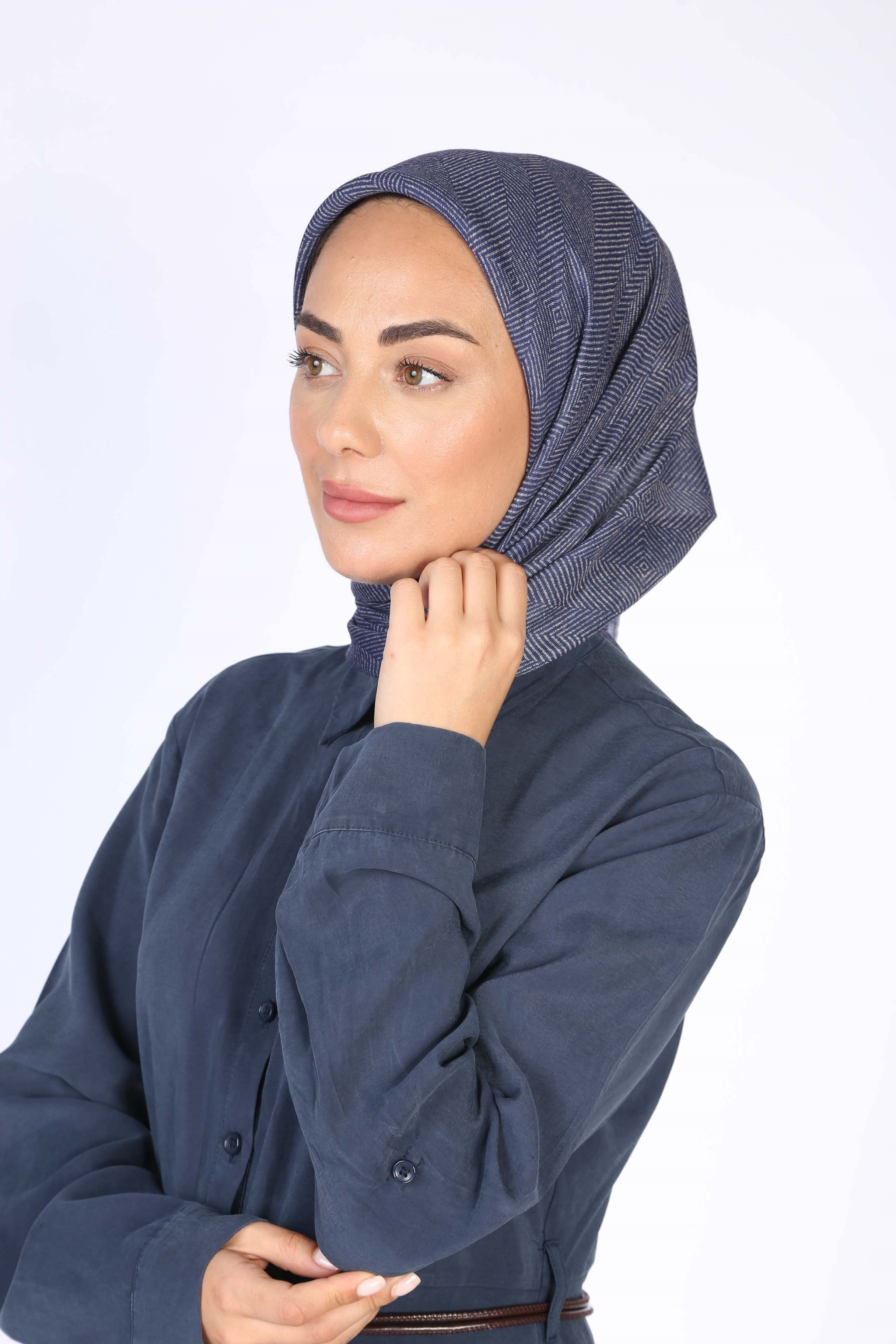 Locella Soft Pamuk Eşarp Lacivert