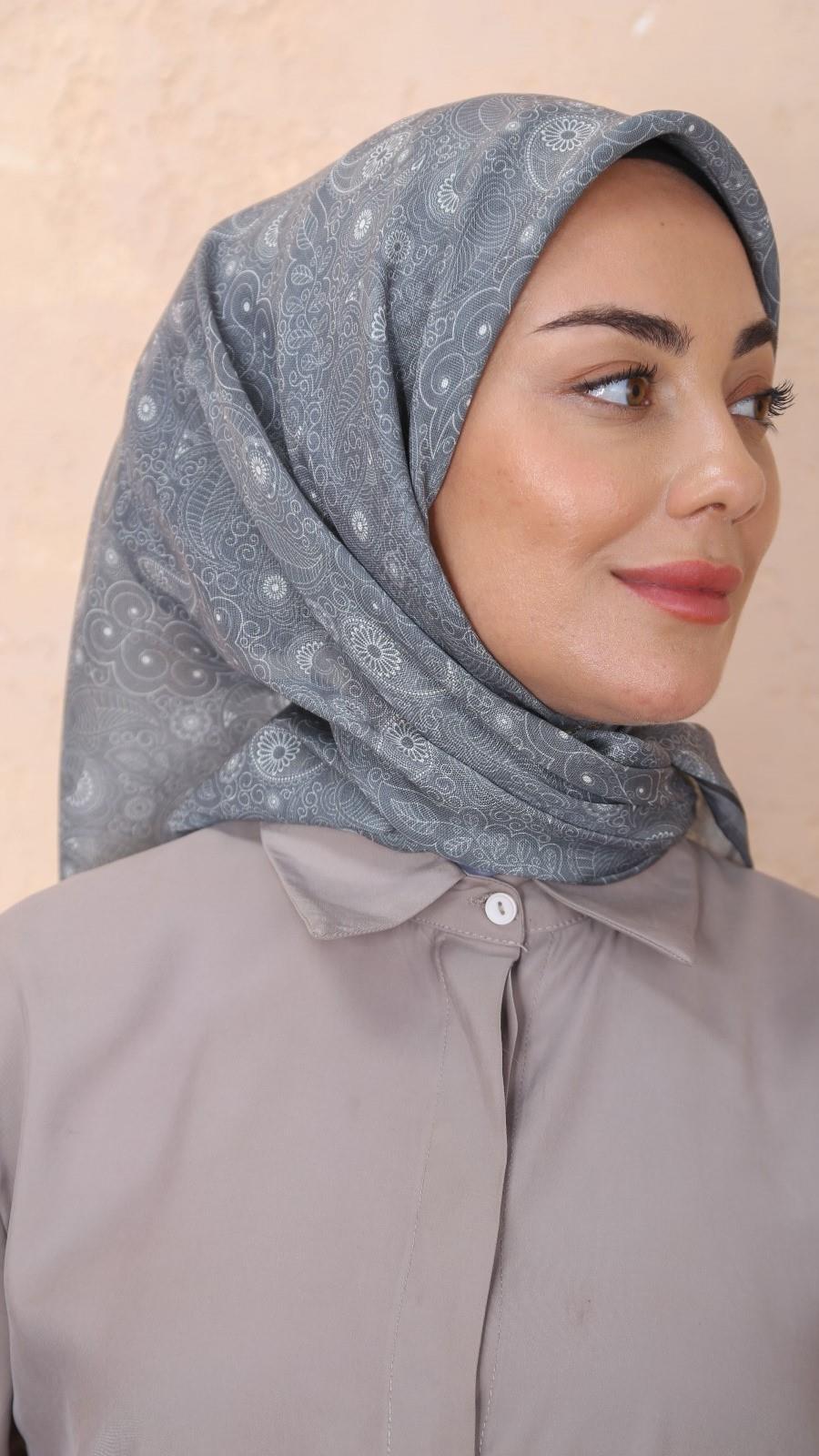 Locella Soft Pamuk Eşarp Füme-7