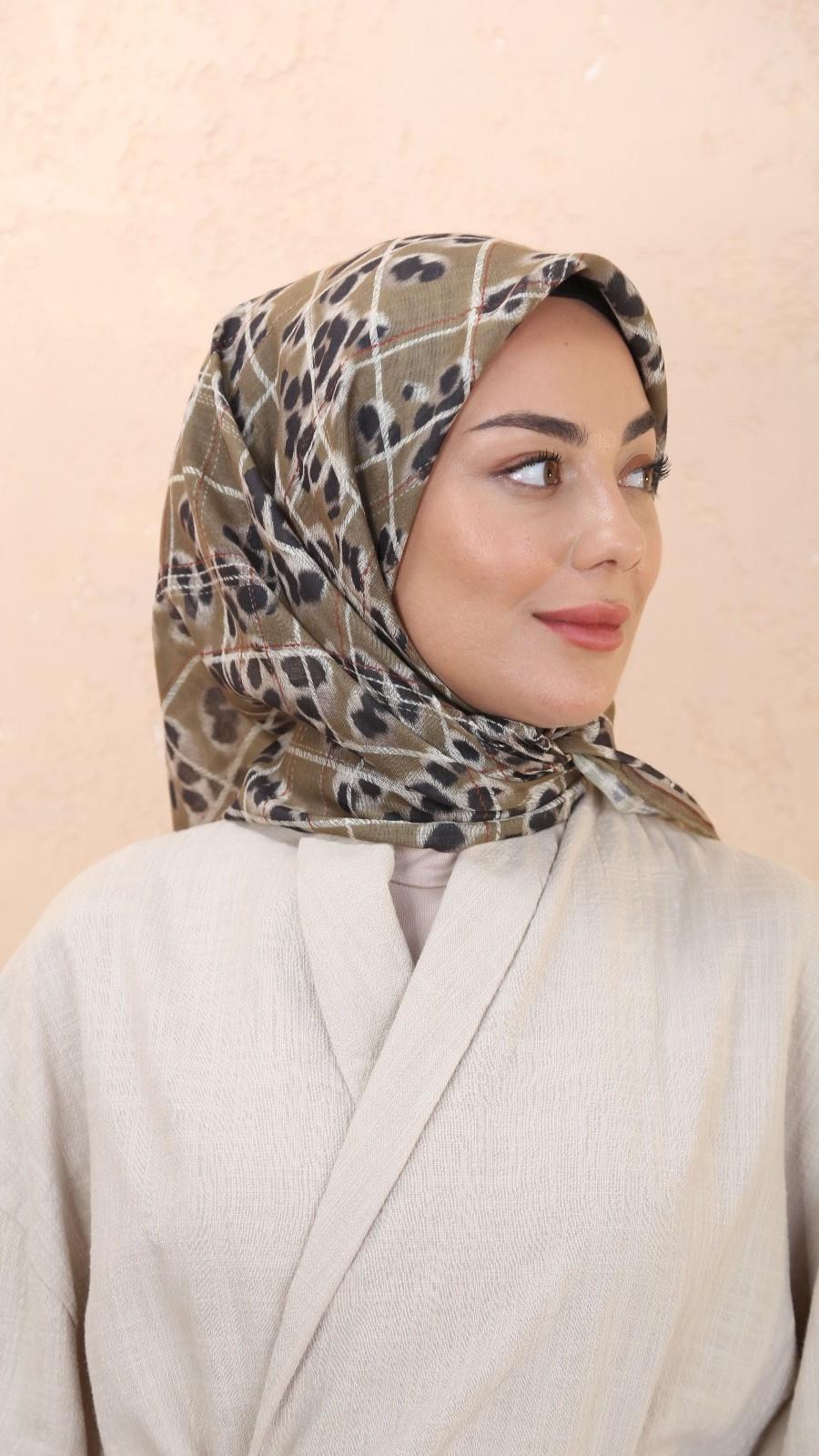 Locella Soft Pamuk Eşarp Zeytin Yeşili-7