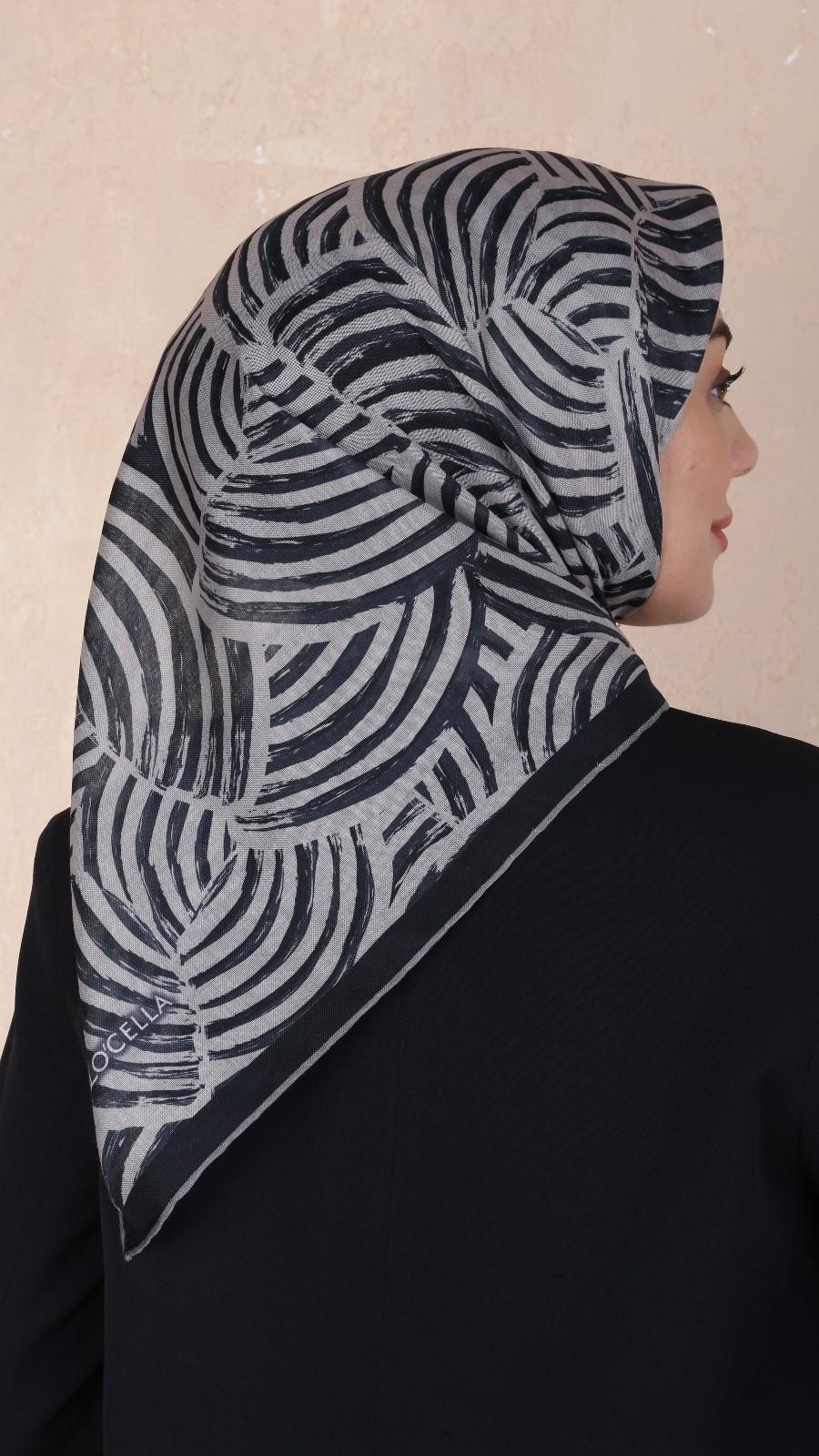 Locella Soft Pamuk Eşarp Siyah-9