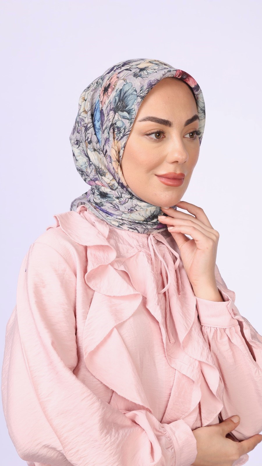 Locella Soft Pamuk Eşarp Lila
