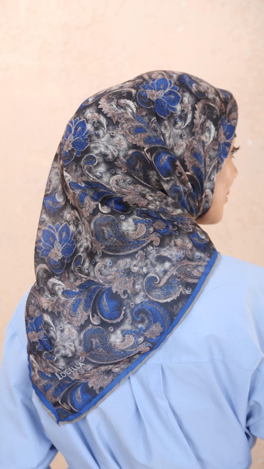 Locella Soft Pamuk Eşarp Saks-6