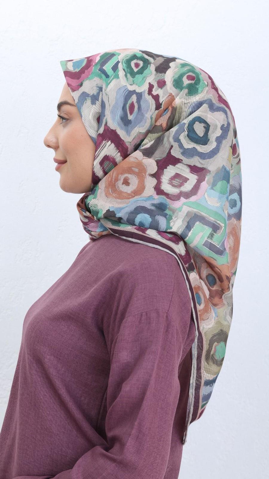 Locella Soft Pamuk Eşarp Mürdüm-4