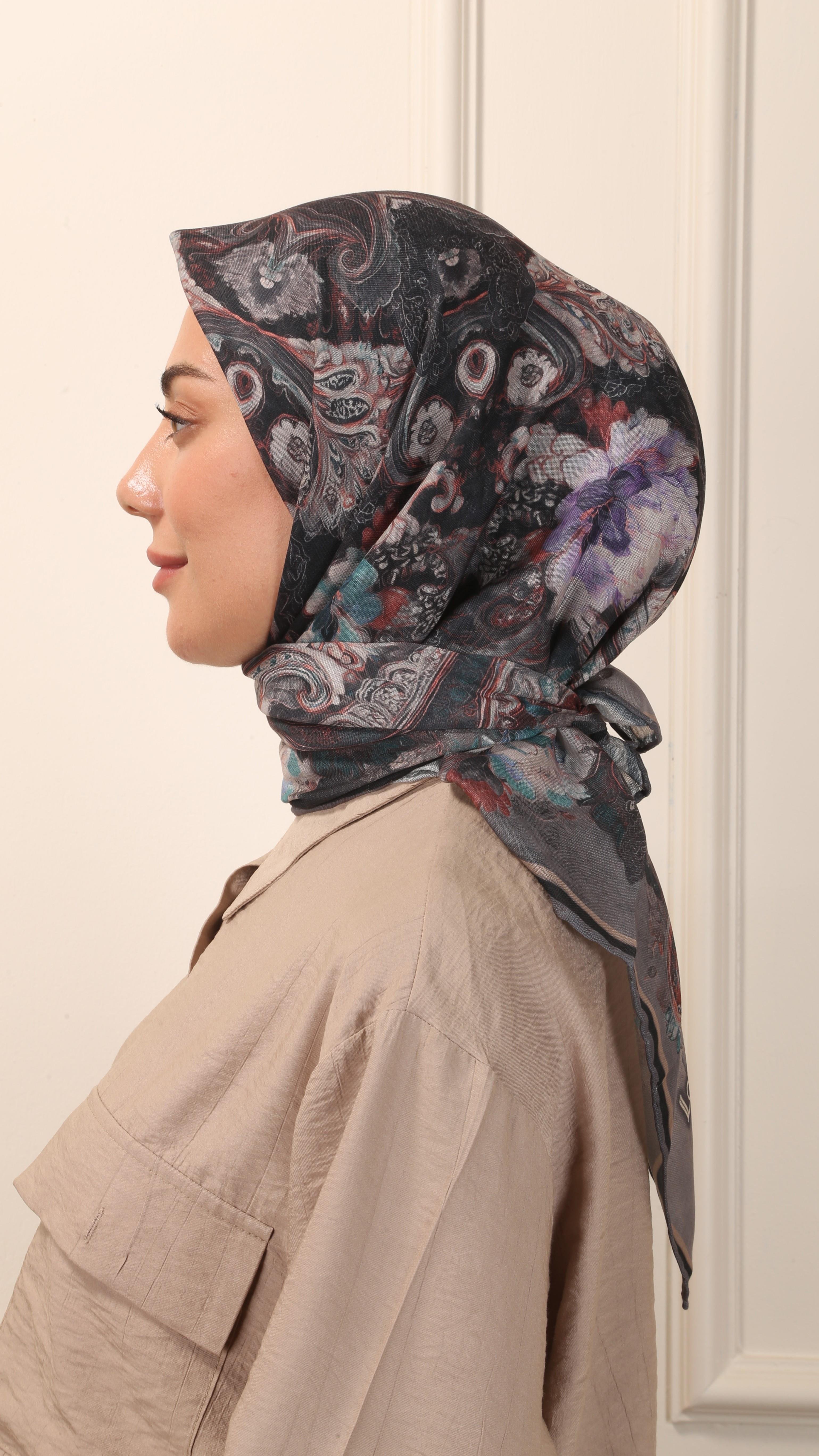 Locella Soft Pamuk Eşarp Antrasit-9