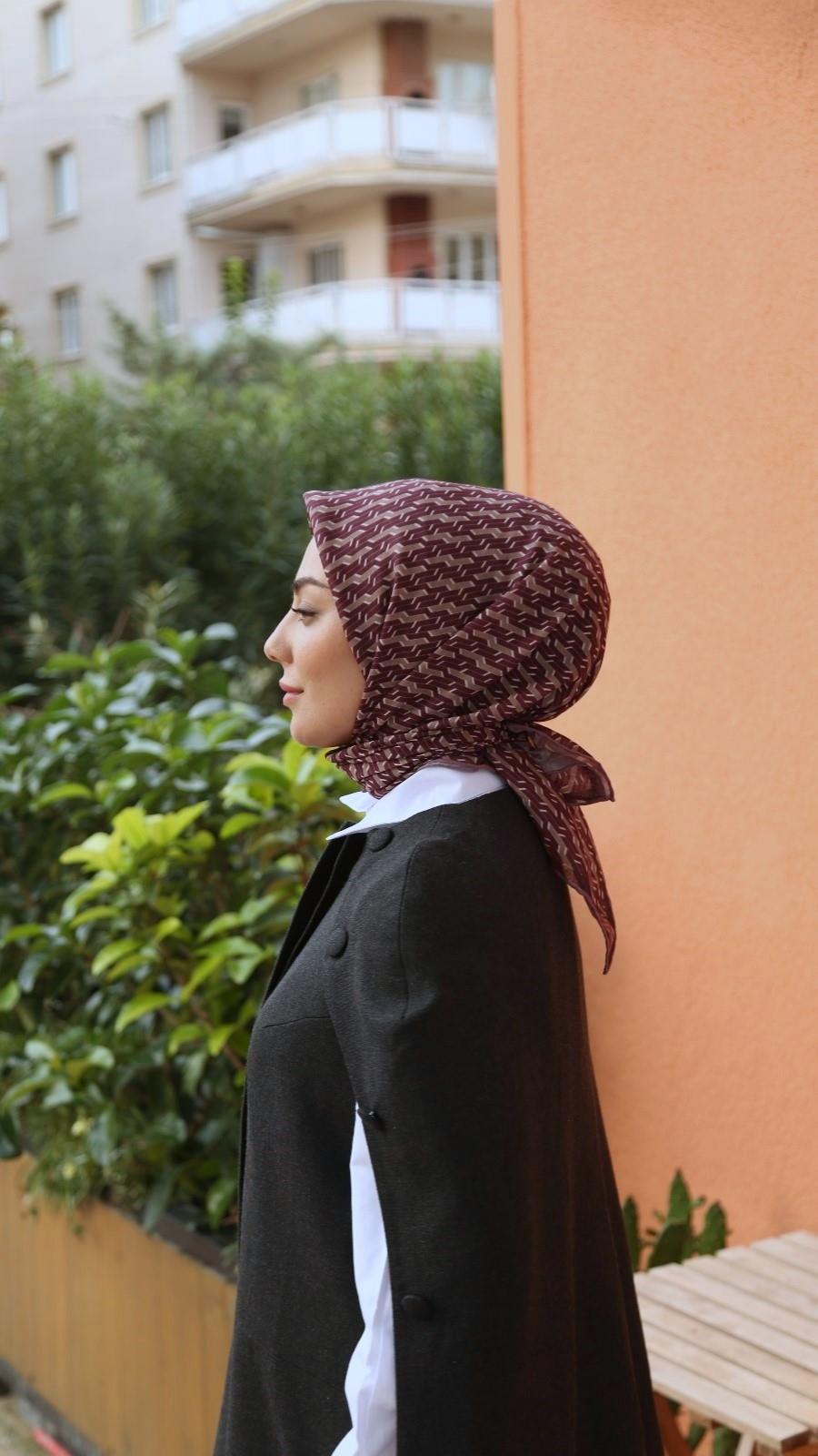 Locella Soft Pamuk Eşarp Mürdüm-6