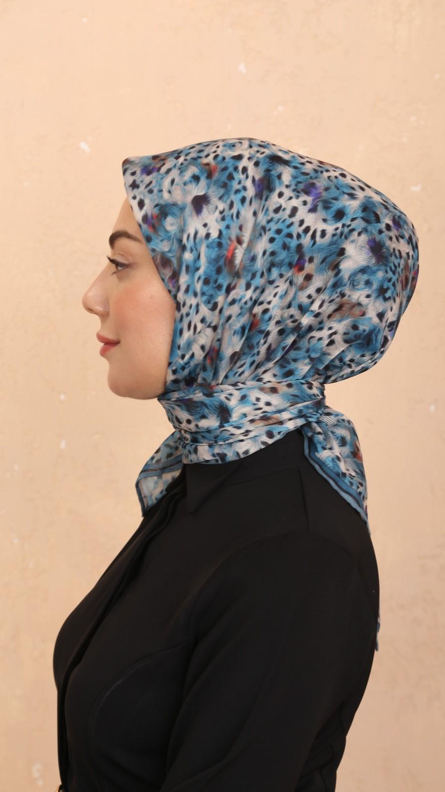 Locella Soft Pamuk Eşarp Deniz Mavi-4