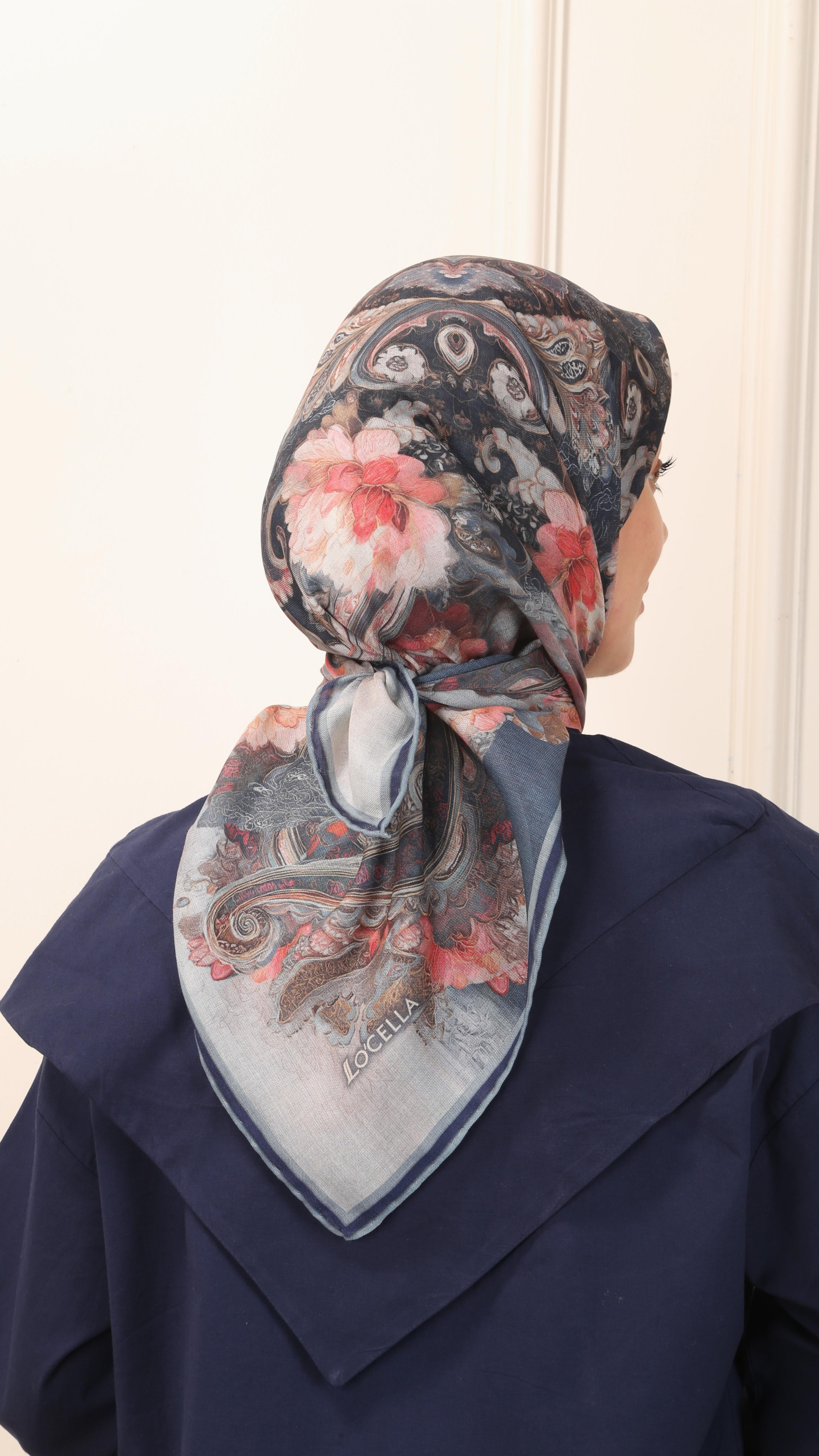 Locella Soft Pamuk Eşarp Koyu Mavi-3