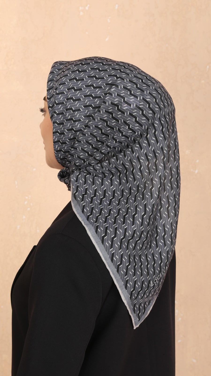 Locella Soft Pamuk Eşarp Gri-8