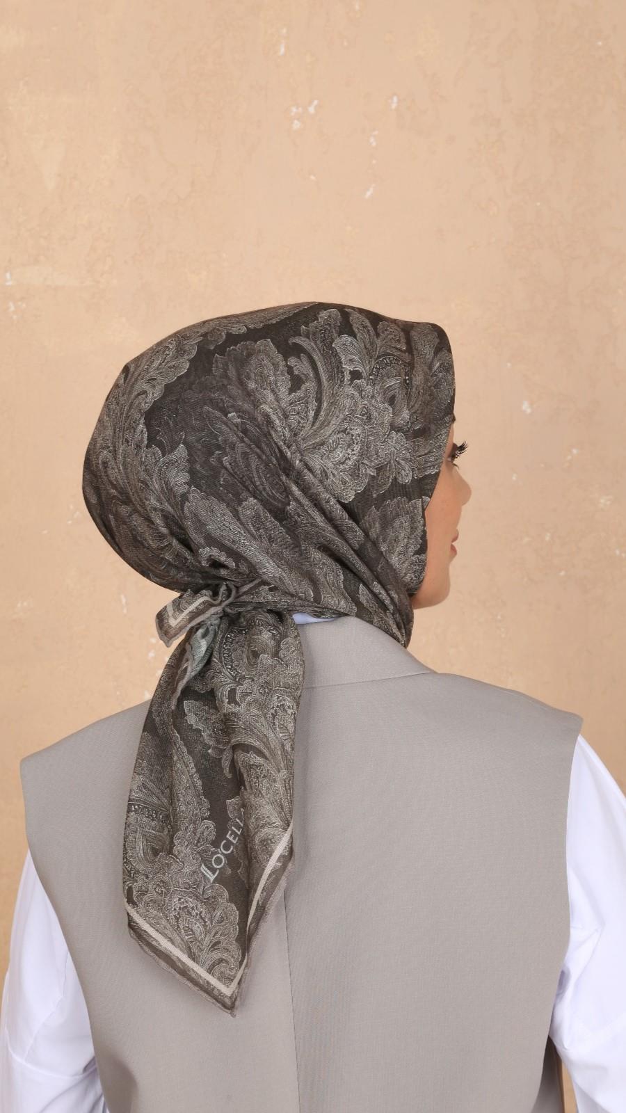 Locella Soft Pamuk Eşarp Haki Yeşil-1