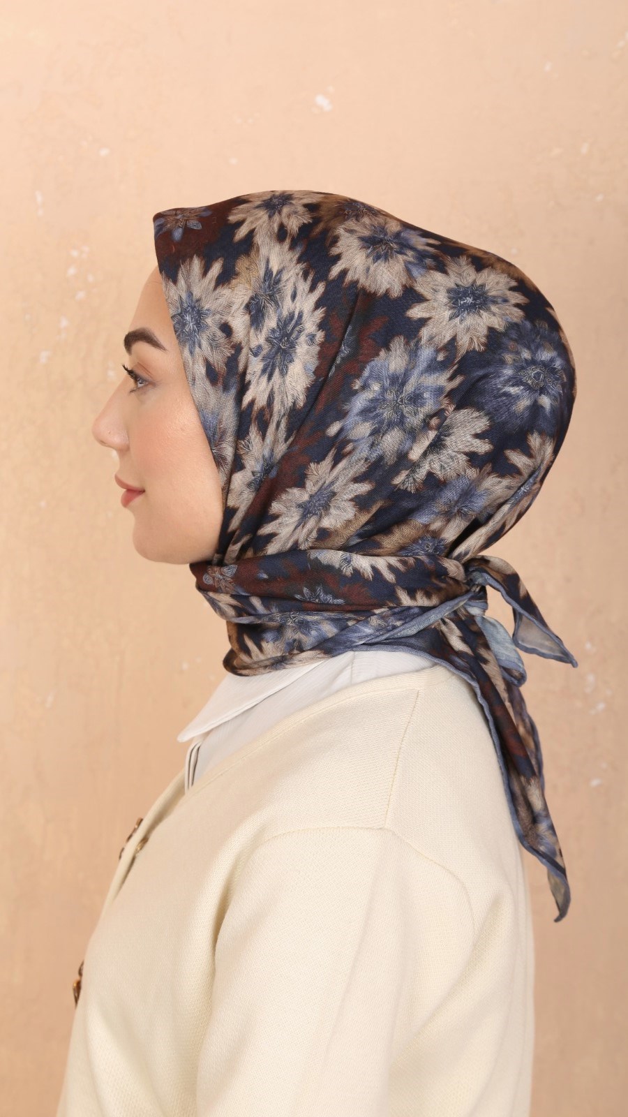 Locella Soft Pamuk Eşarp Lacivert