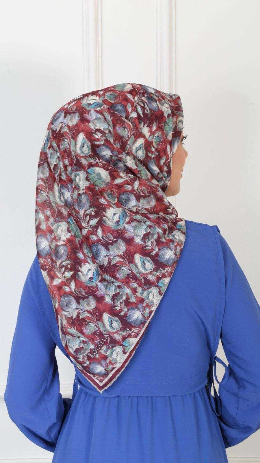 Locella Soft Pamuk Eşarp Bordo-3