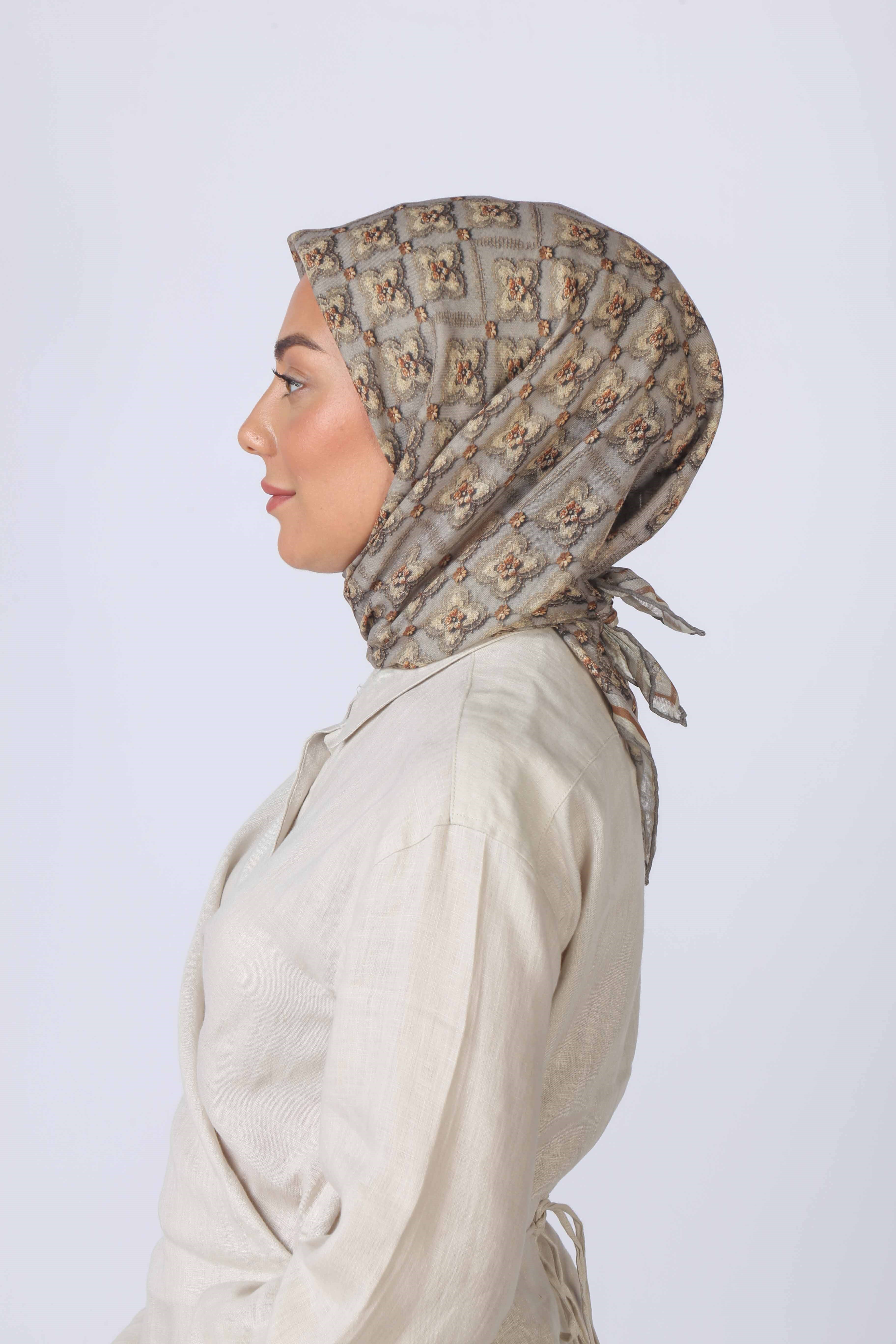 Locella Soft Pamuk Eşarp Koyu Bej