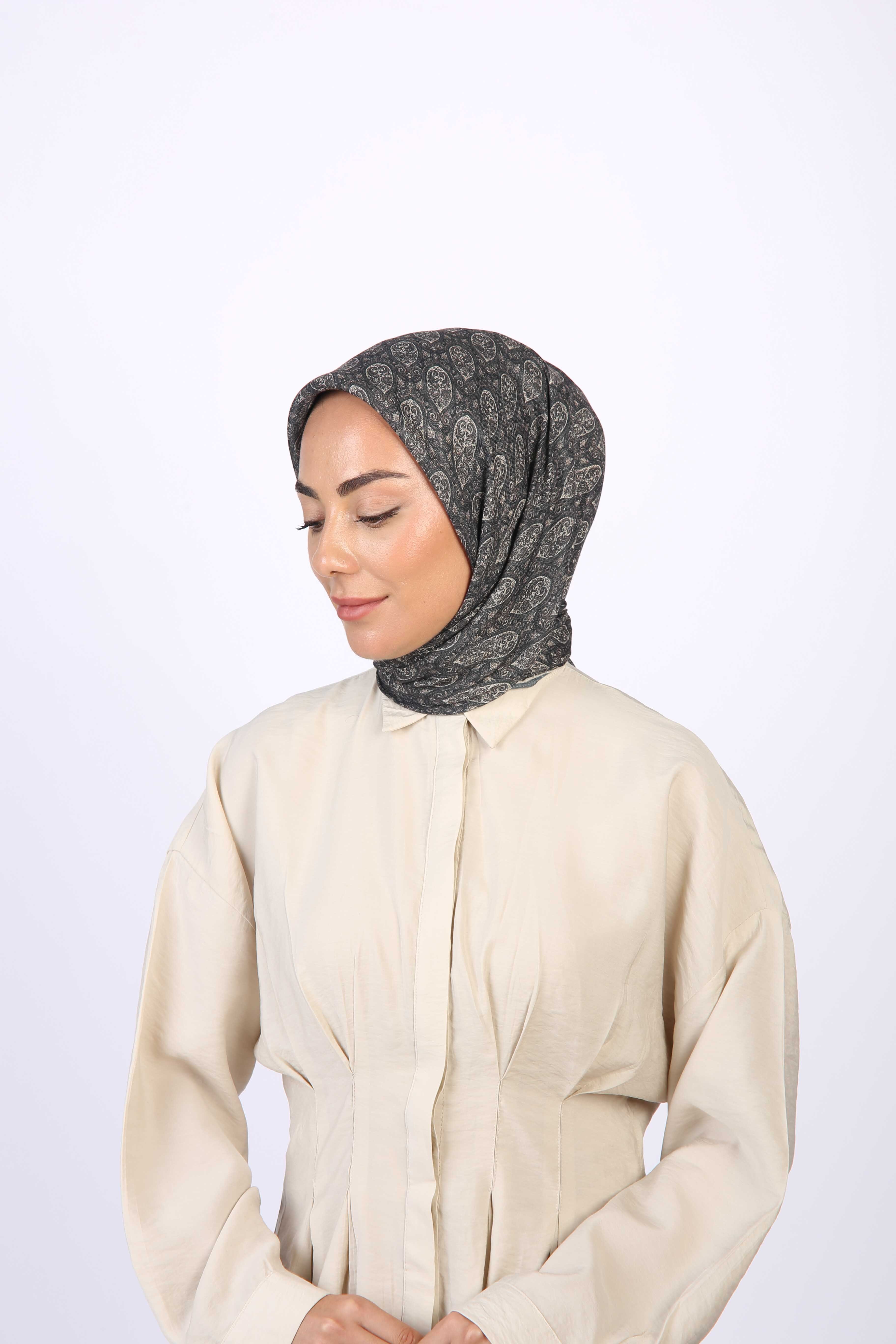Locella Soft Pamuk Eşarp Siyah Kahve