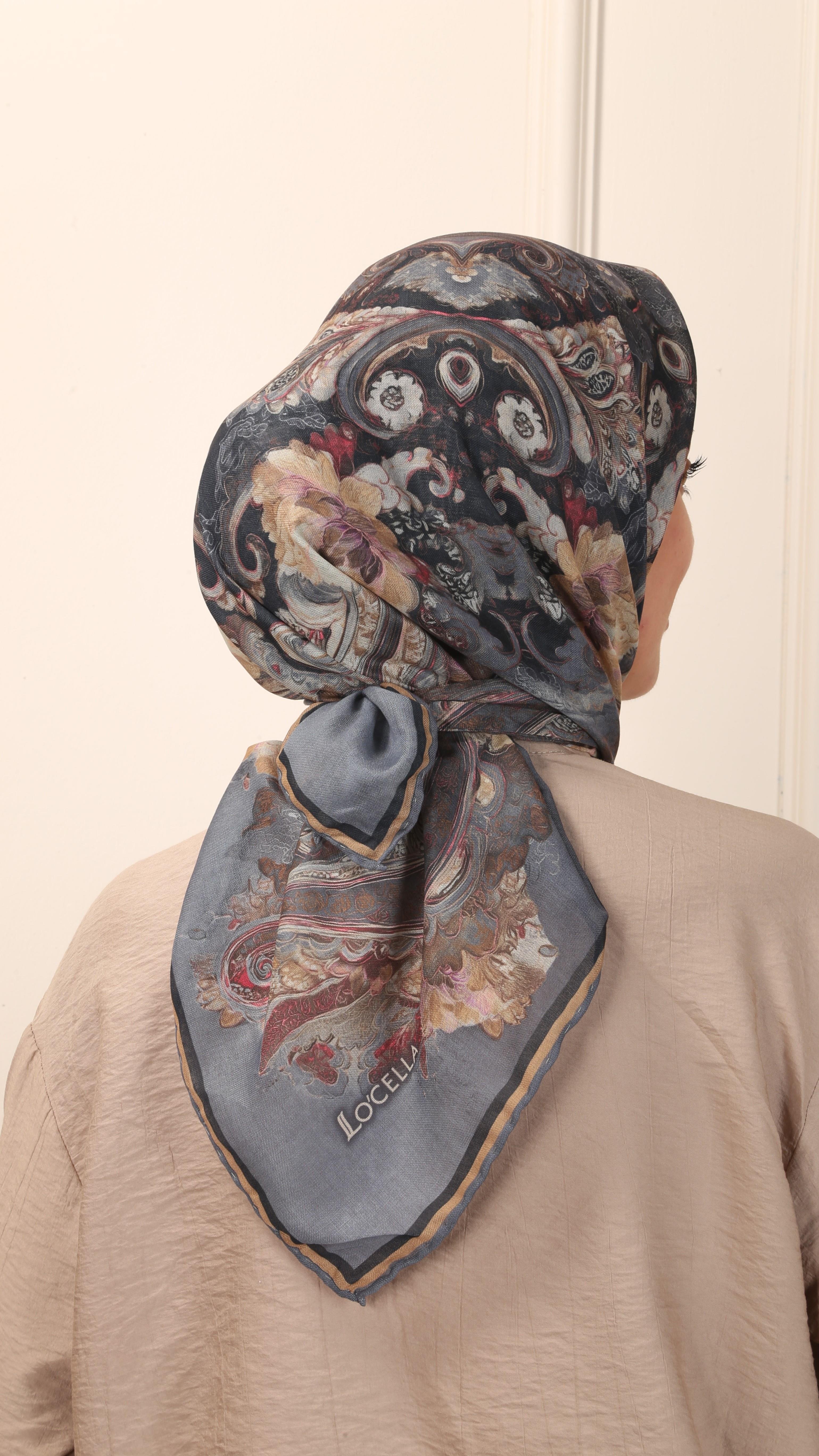 Locella Soft Pamuk Eşarp Gri-5
