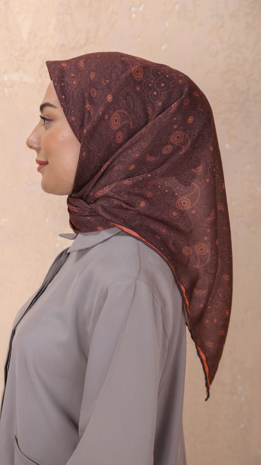 Locella Soft Pamuk Eşarp Kahve-19