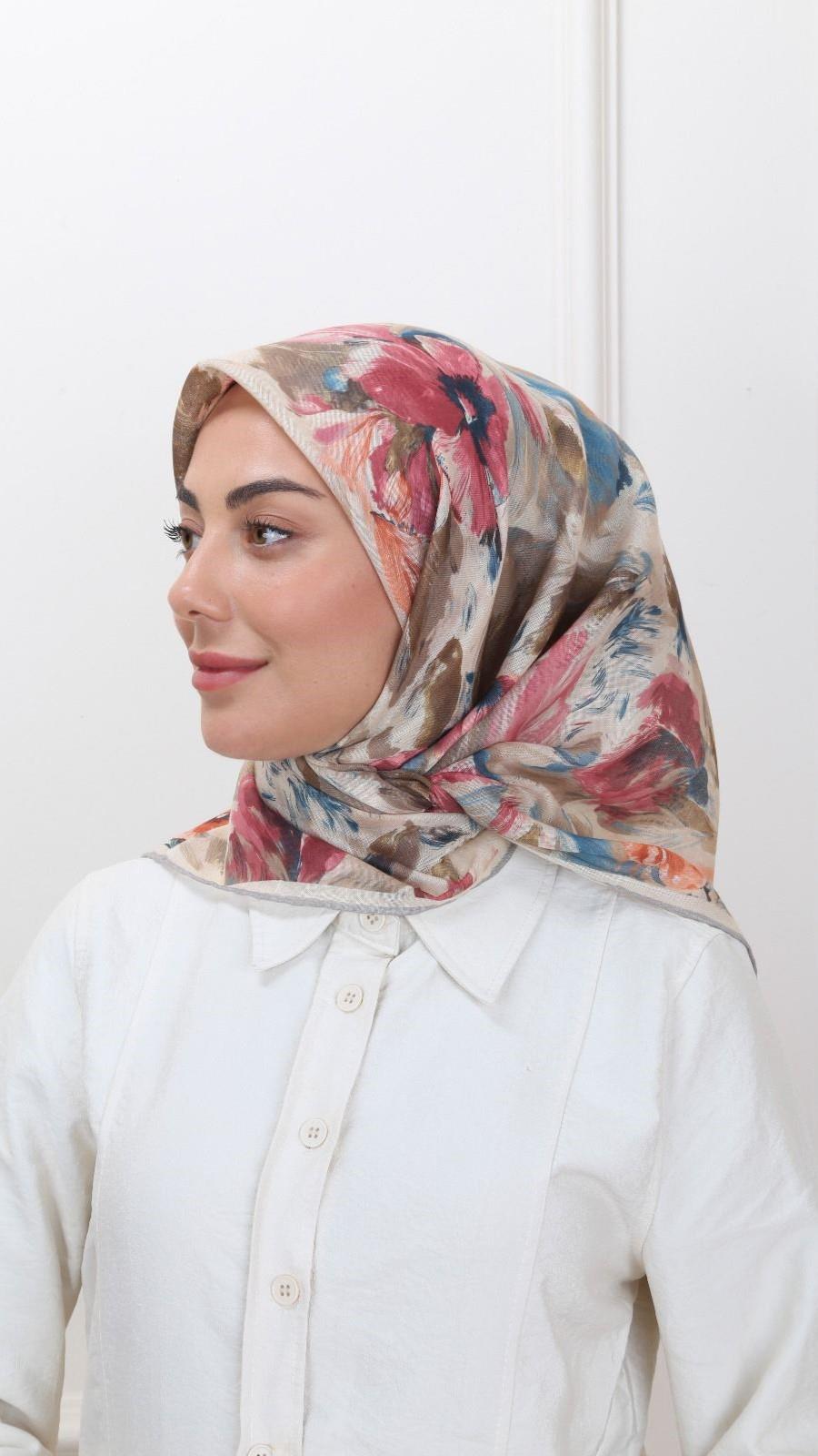 Locella Soft Pamuk Eşarp Bej-3