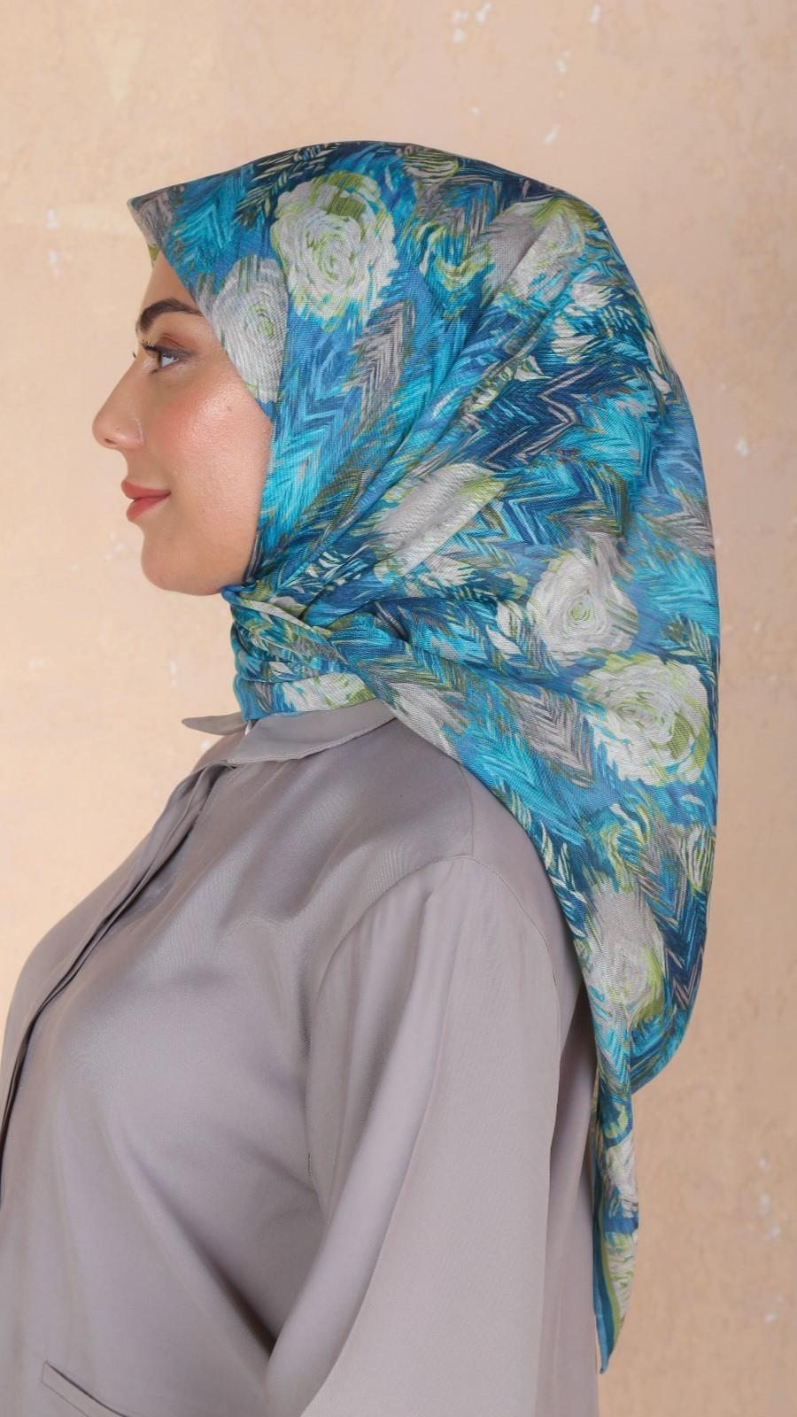 Locella Soft Pamuk Eşarp Petrol Yeşil-14