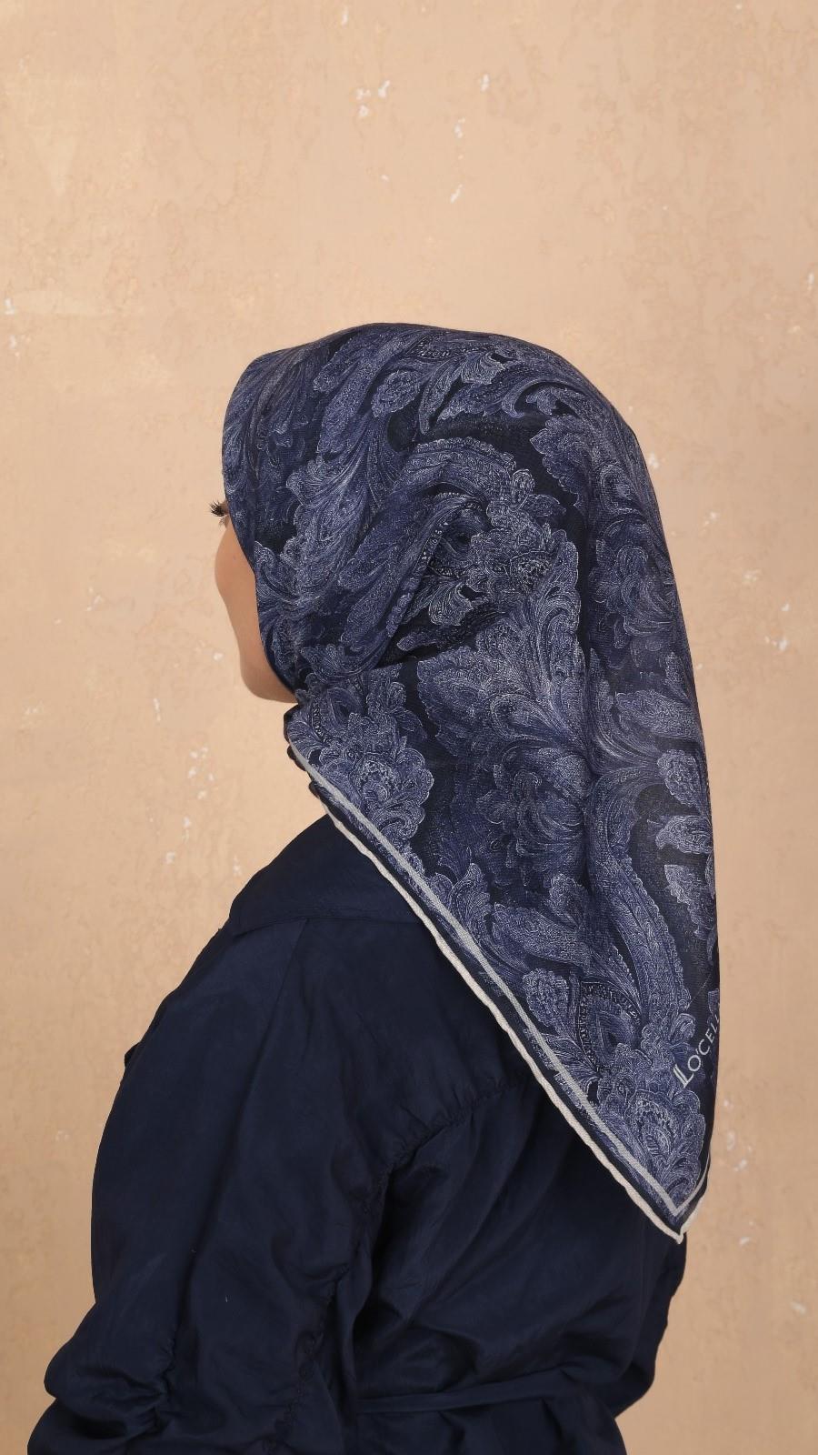 Locella Soft Pamuk Eşarp Lacivert-18