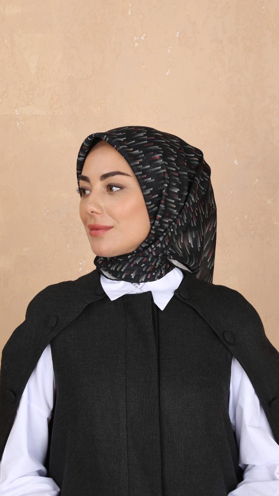 Locella Soft Pamuk Eşarp Siyah-2