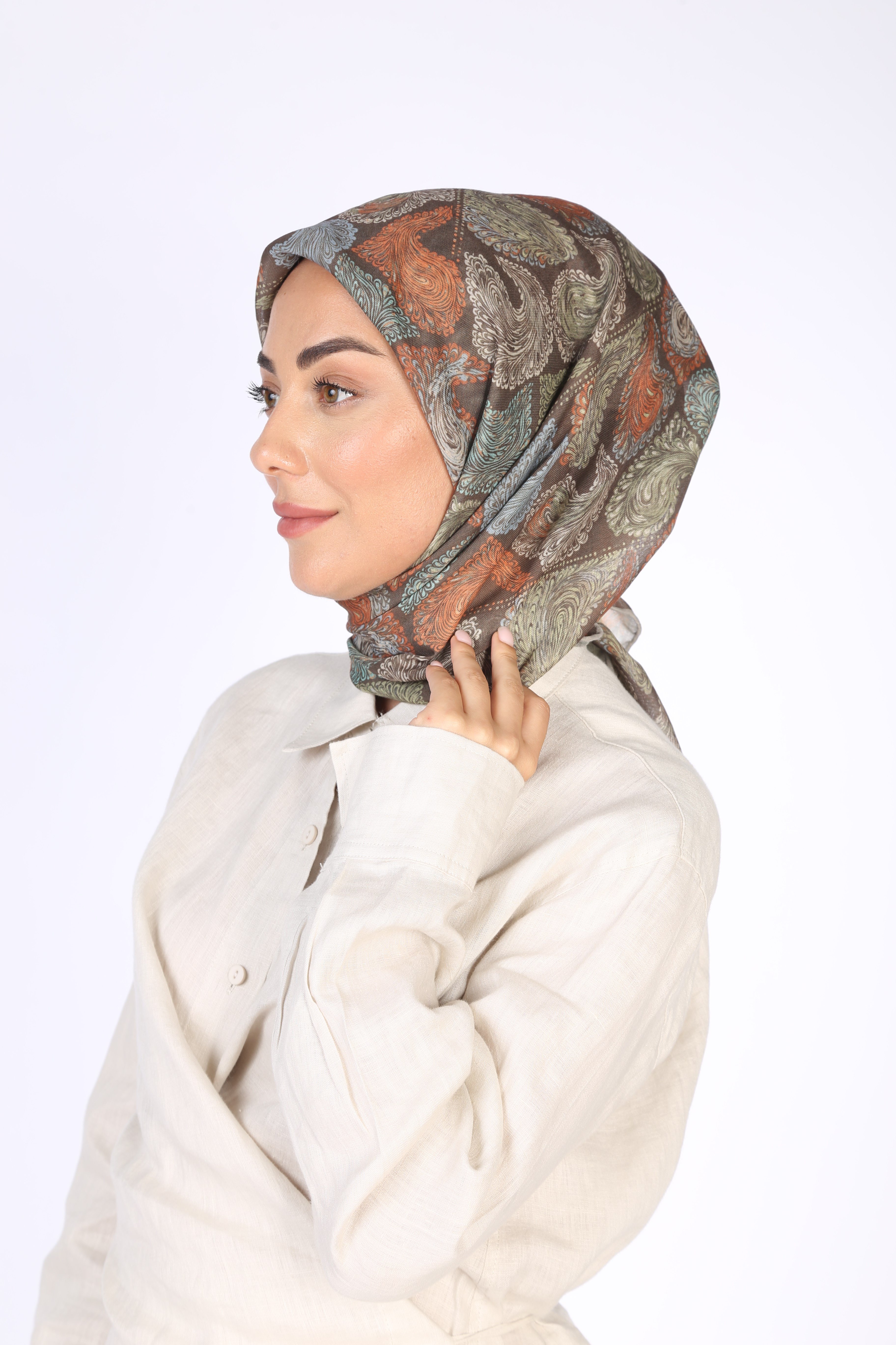 Locella Soft Pamuk Eşarp-Toprak