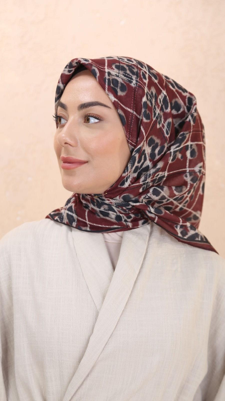 Locella Soft Pamuk Eşarp Bordo-6