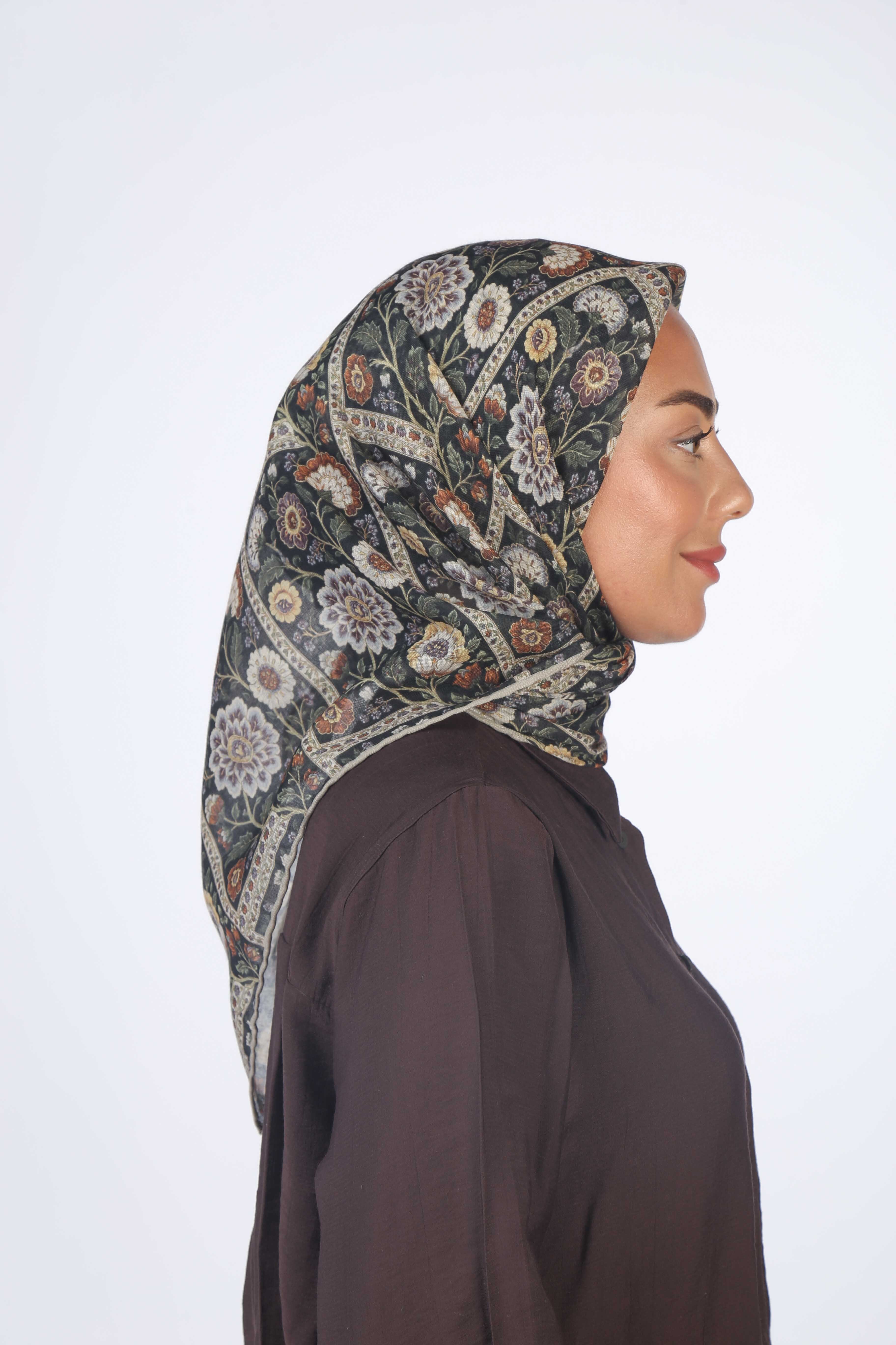 Locella Soft Pamuk Eşarp Siyah Vizon
