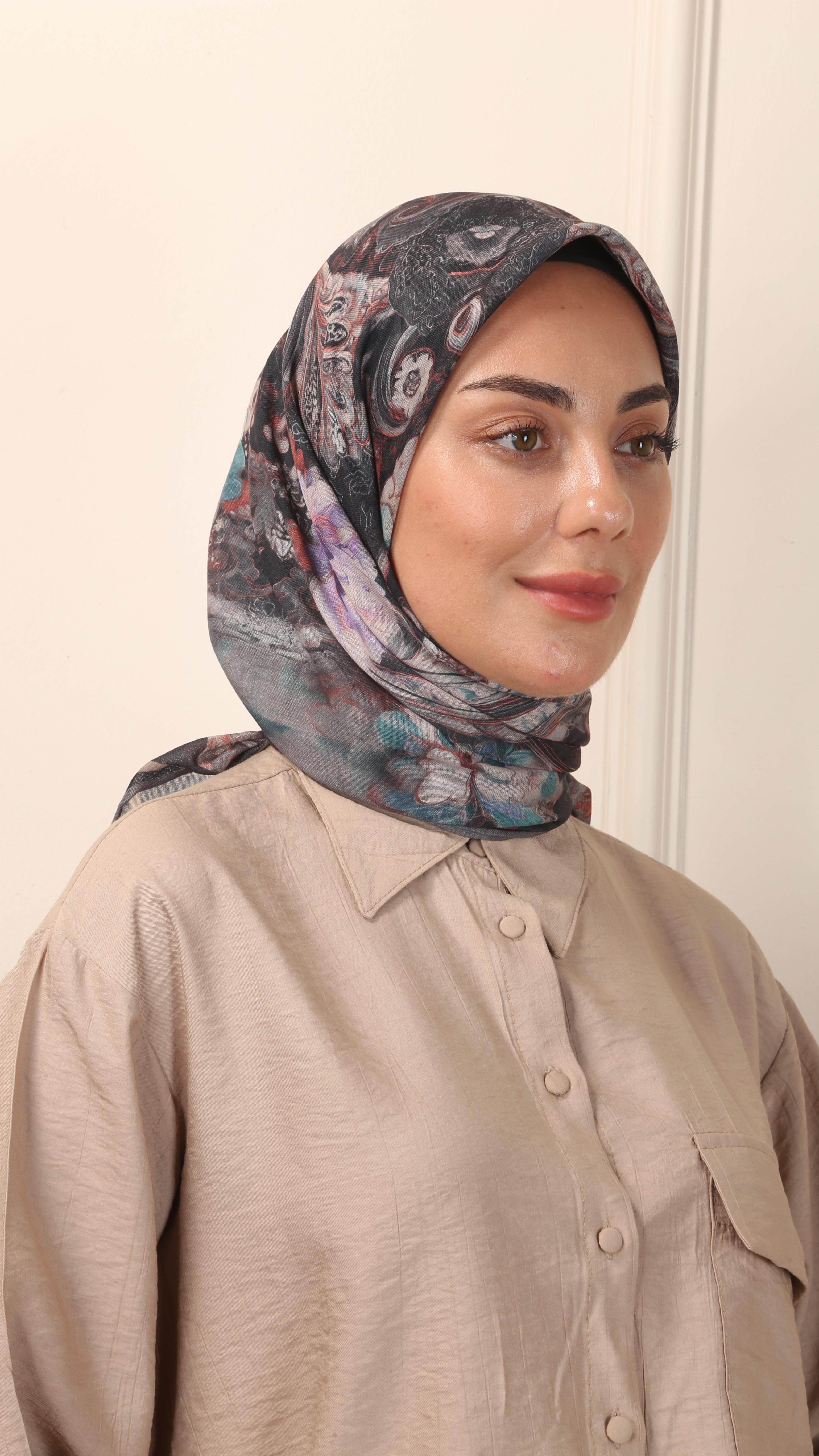 Locella Soft Pamuk Eşarp Antrasit-9